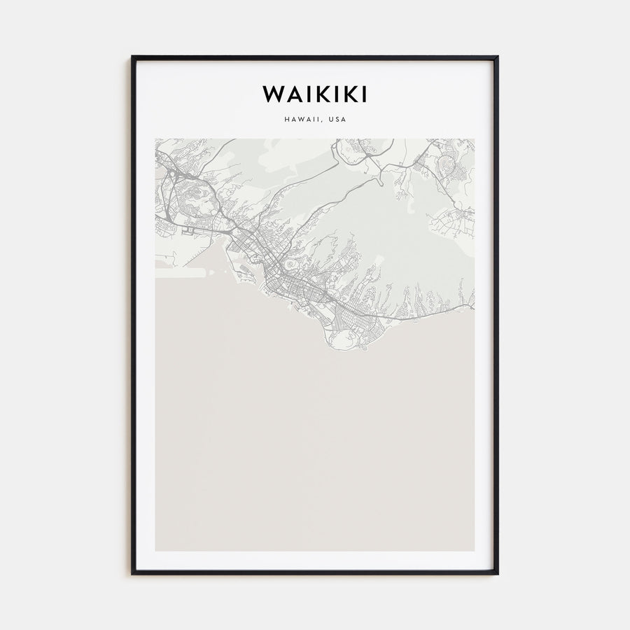 Waikiki Map Portrait Poster