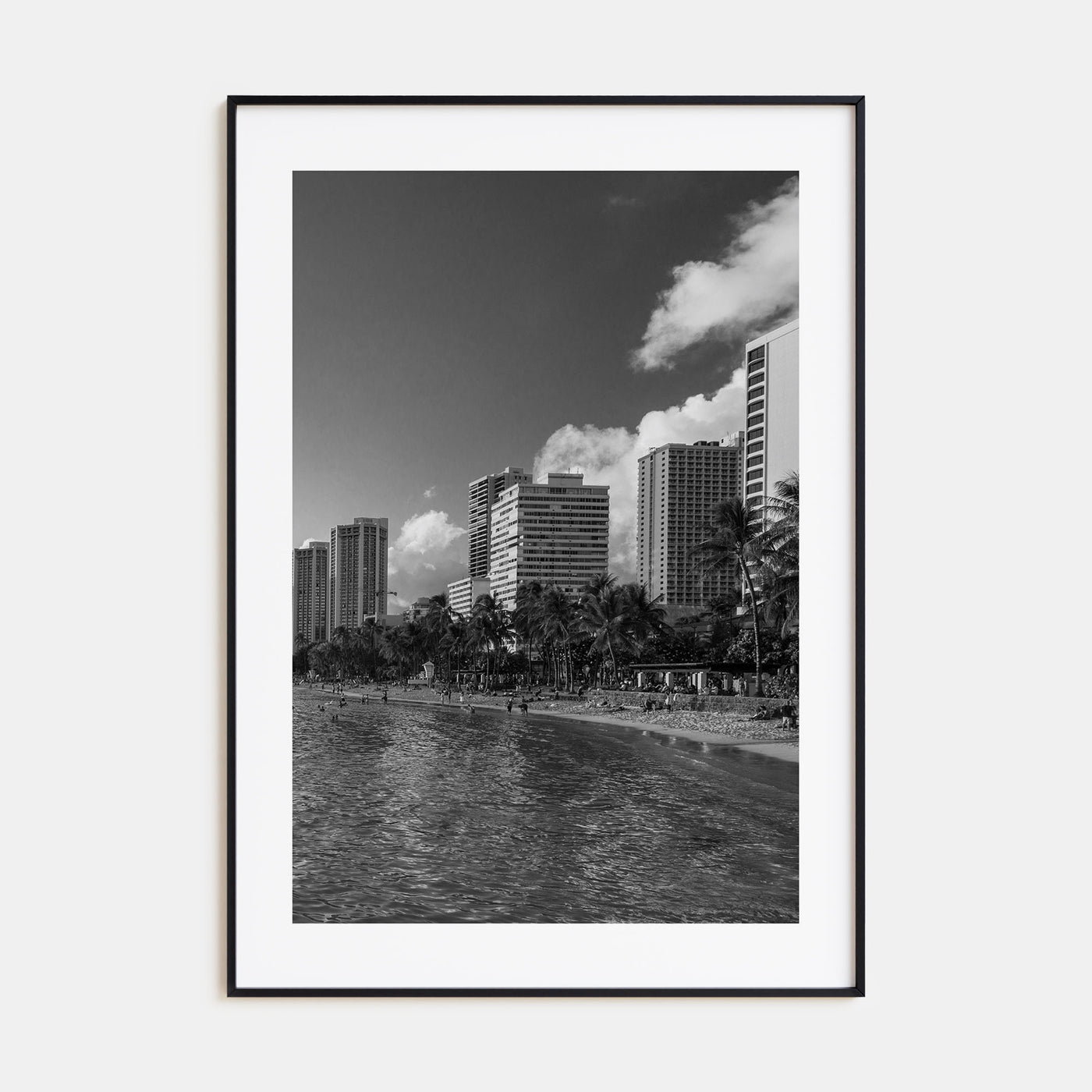 Waikiki Photo B&W Poster