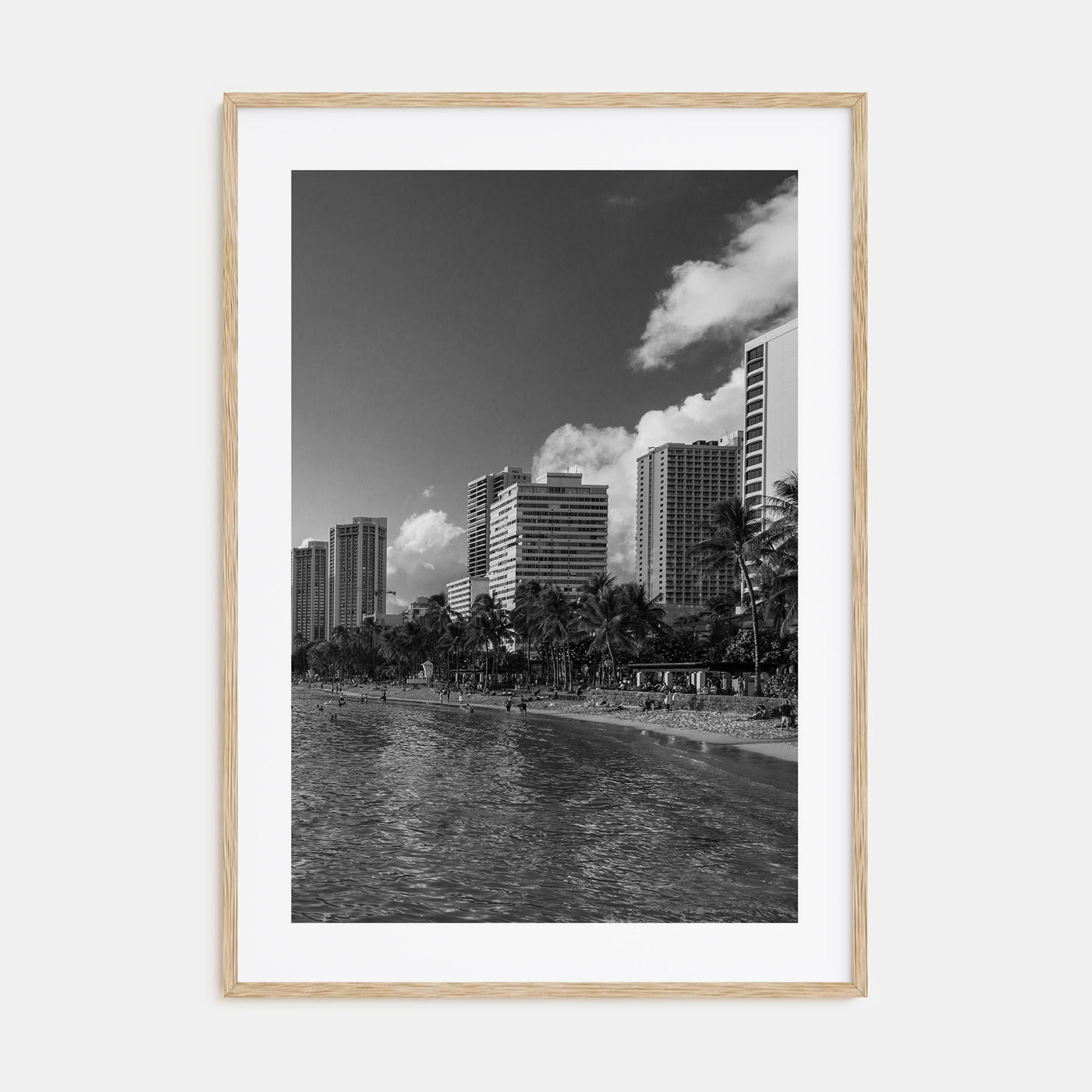 Waikiki Photo B&W Poster