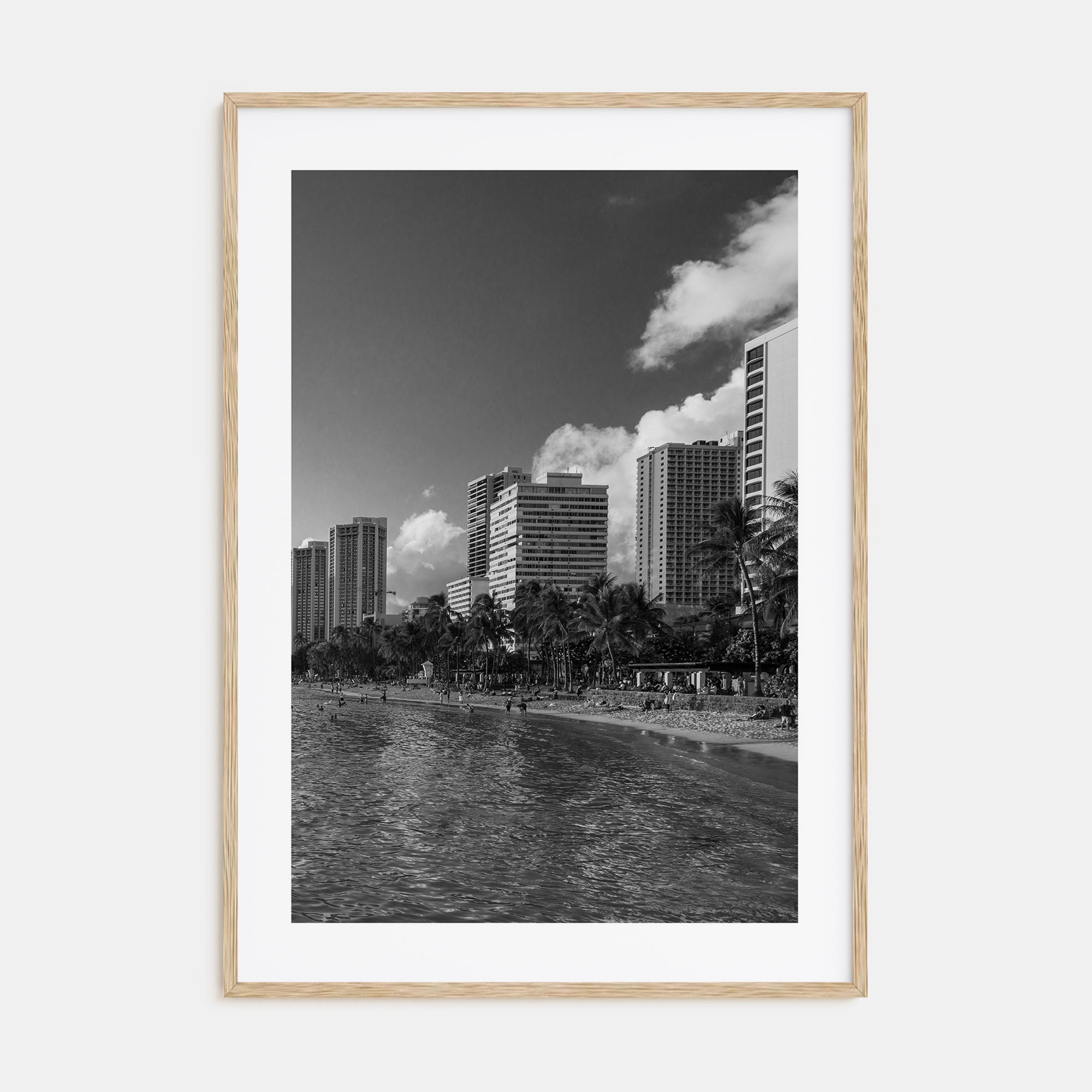 Waikiki Photo B&W Poster