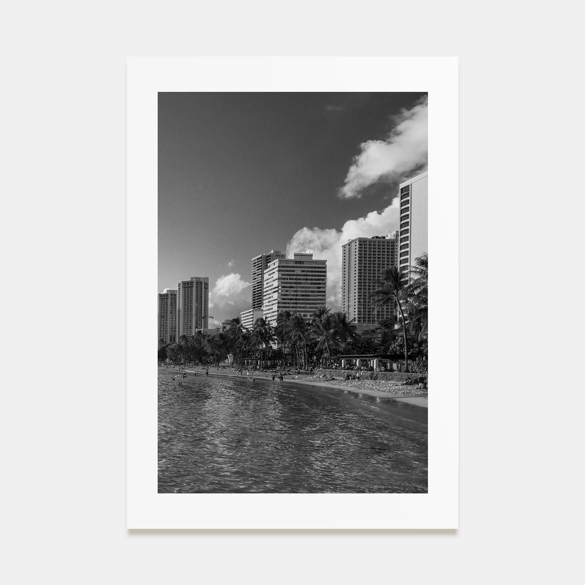 Waikiki Photo B&W Poster