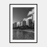 Waikiki Photo B&W Poster