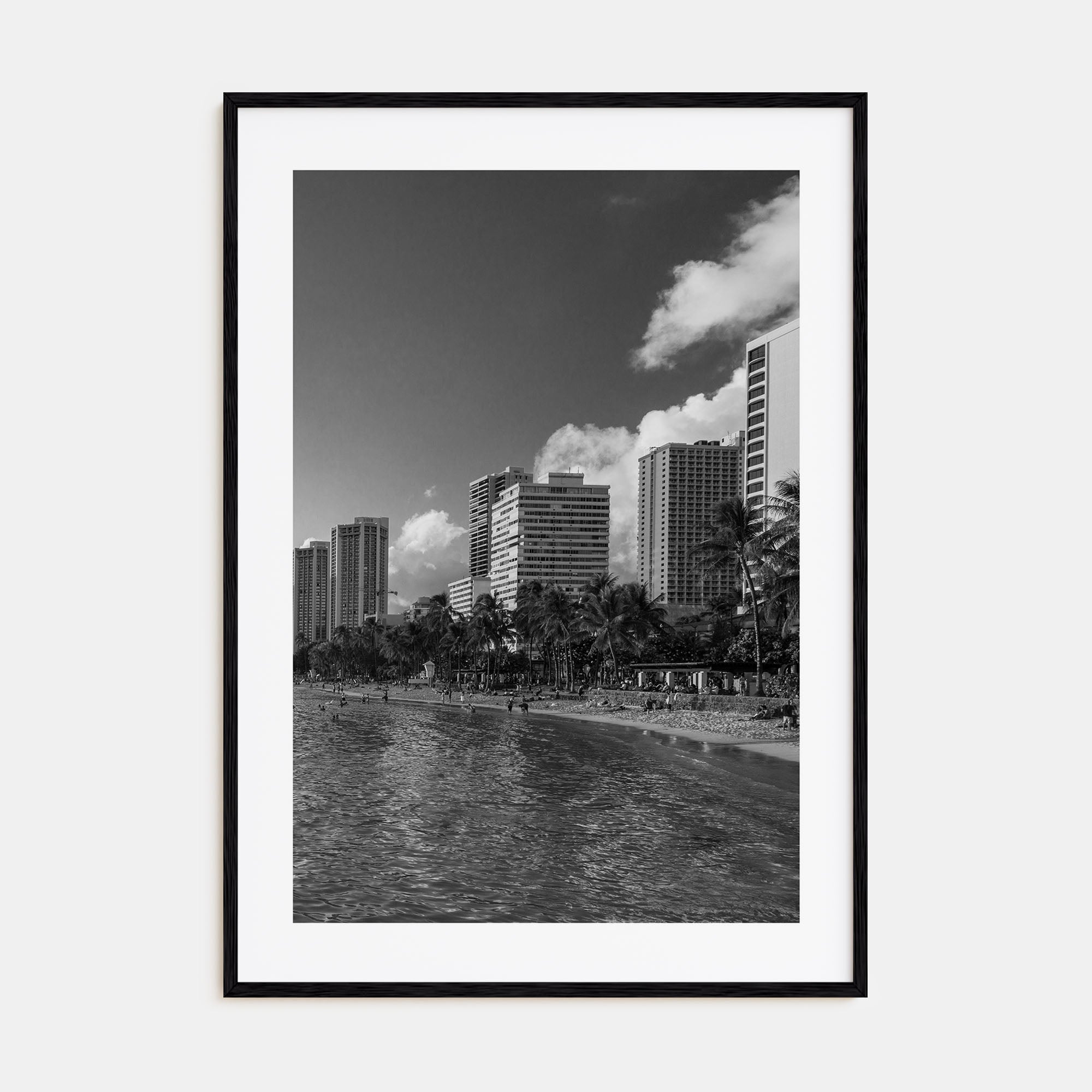 Waikiki Photo B&W Poster