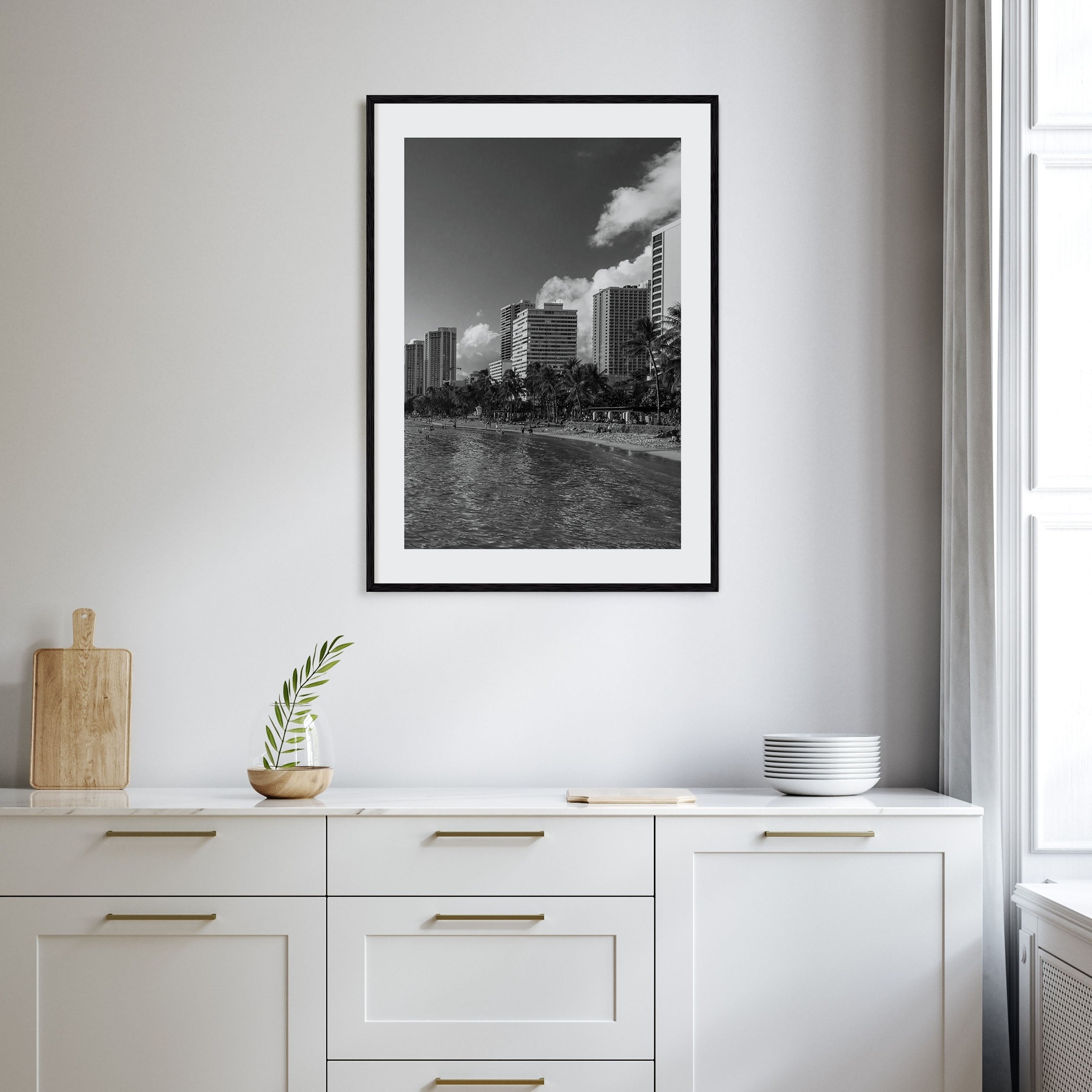 Waikiki Photo B&W Poster