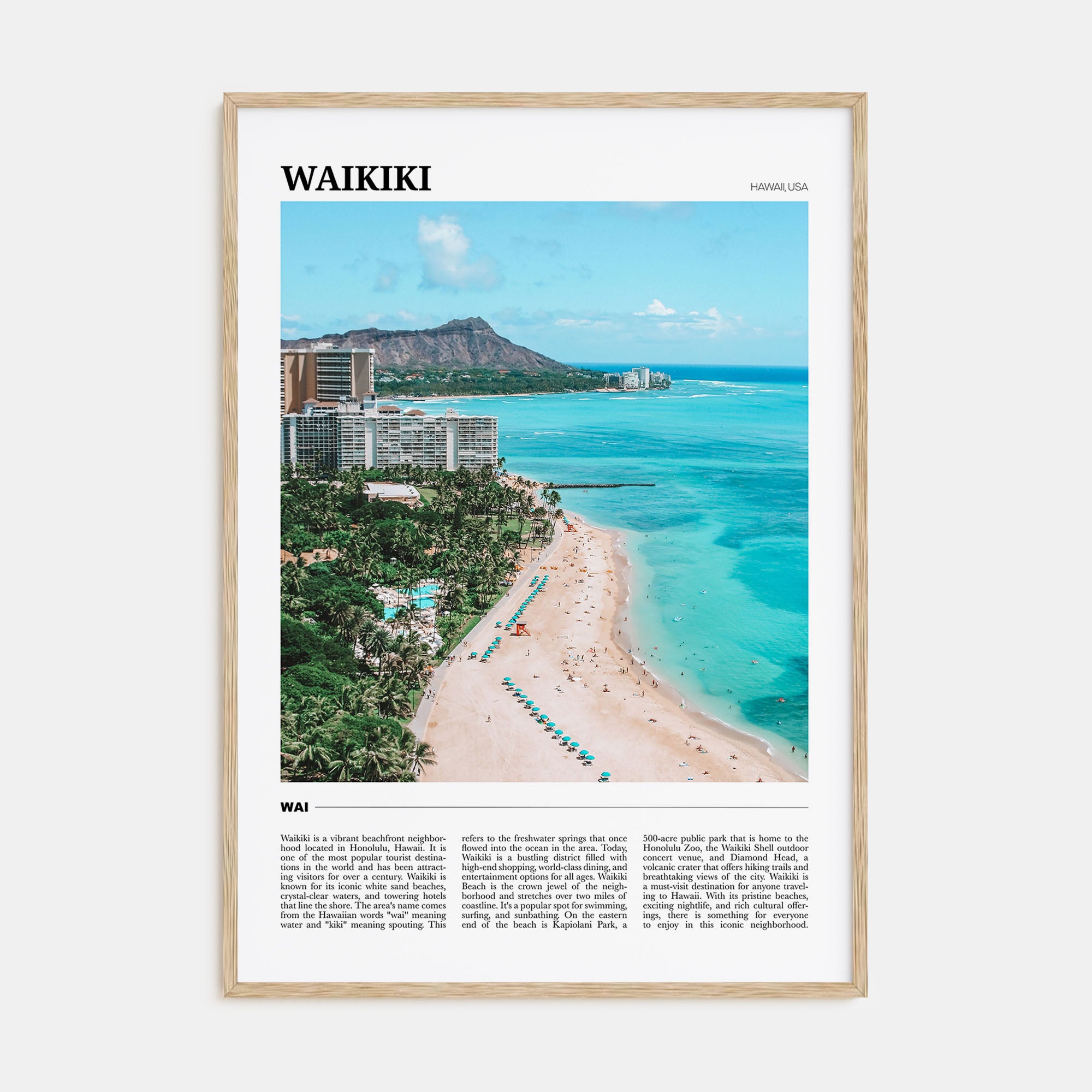 Waikiki Travel Color Poster