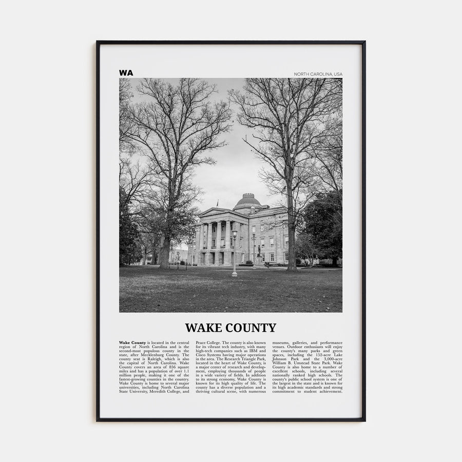 Wake County Travel B&W Poster