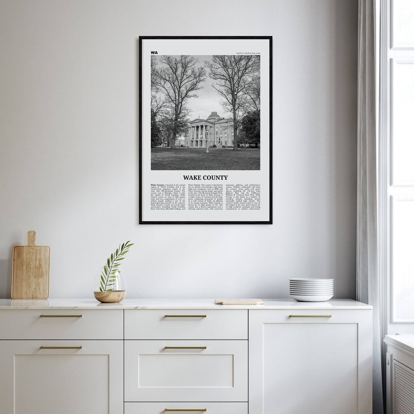 Wake County Travel B&W Poster