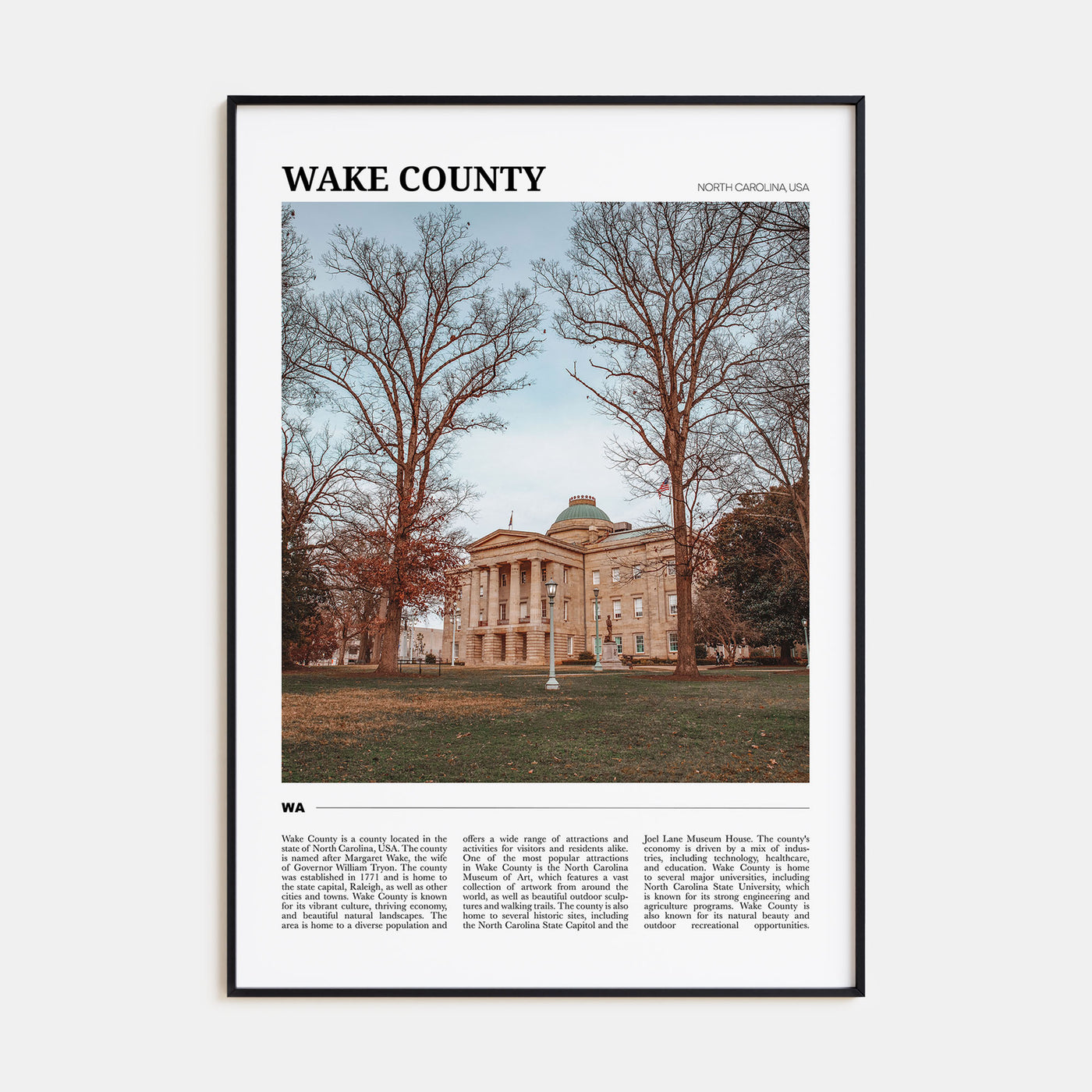 Wake County Travel Color Poster