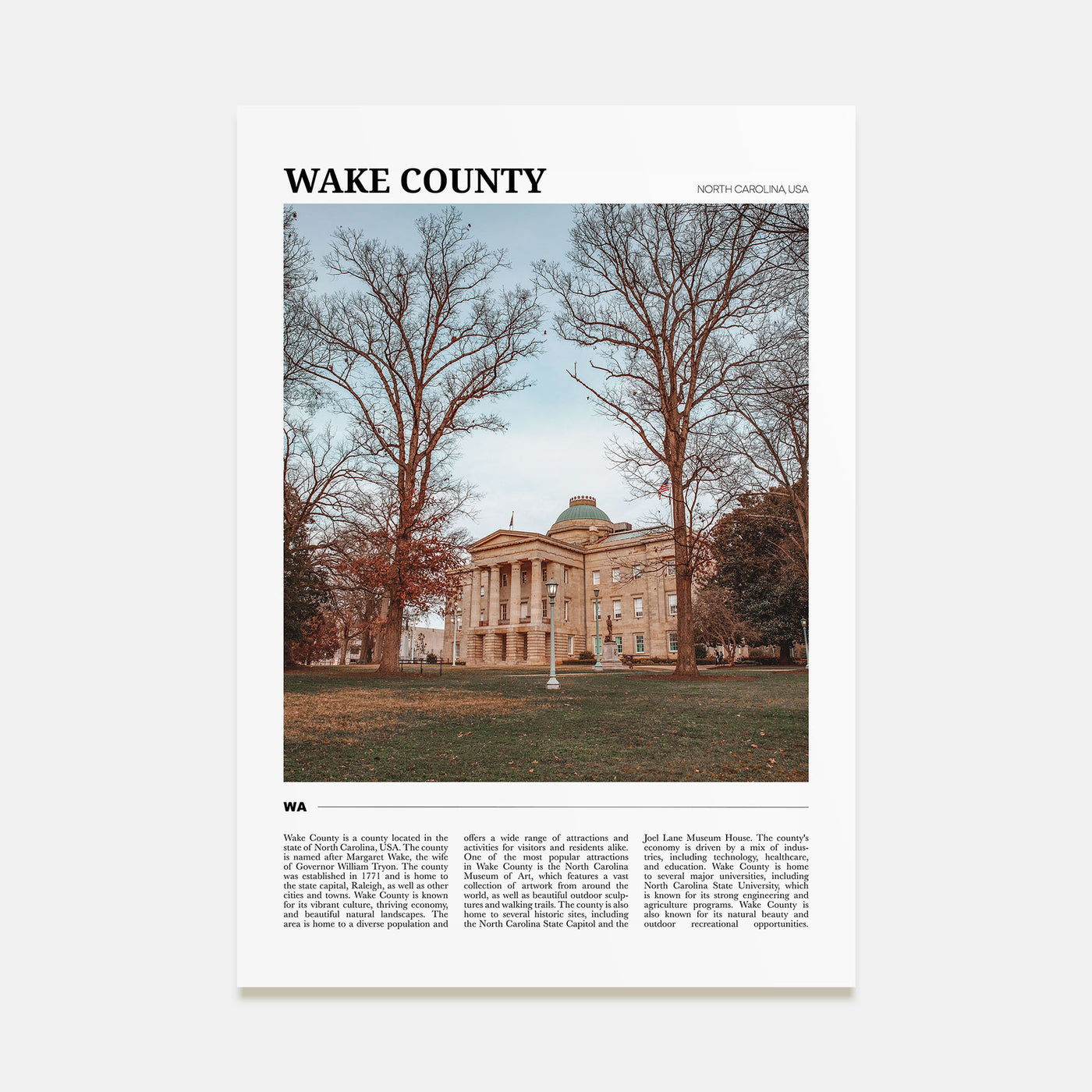 Wake County Travel Color Poster
