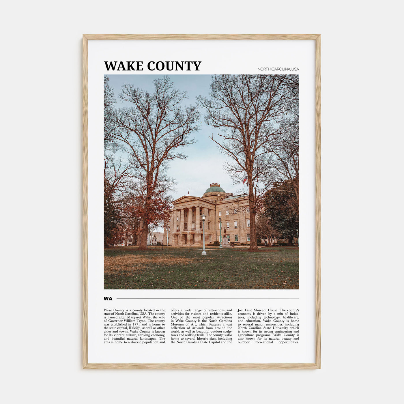 Wake County Travel Color Poster