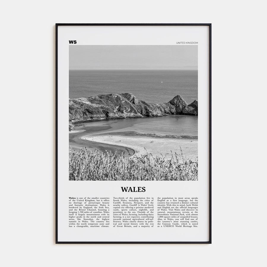 Wales Travel B&W Poster