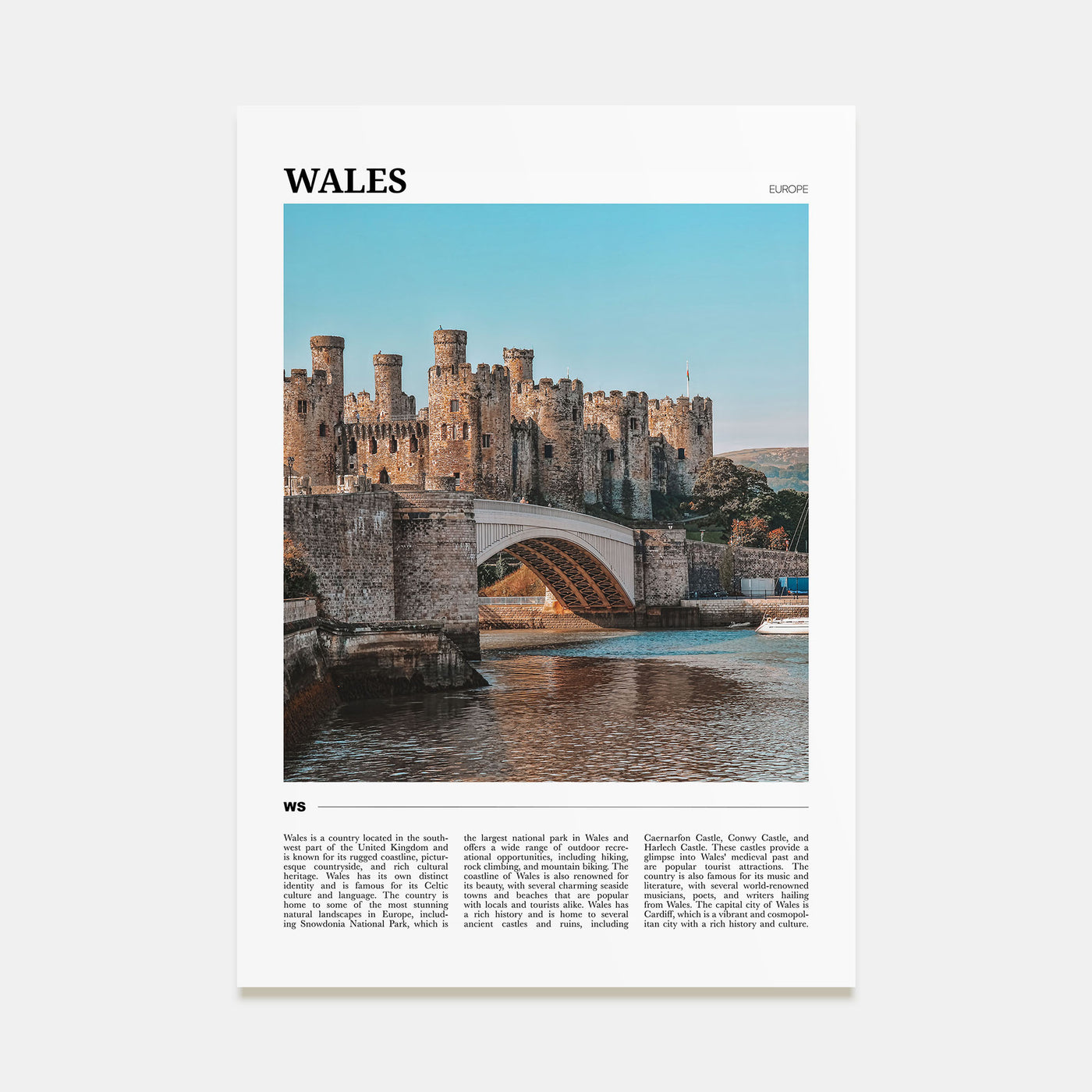 Wales Travel Color Poster
