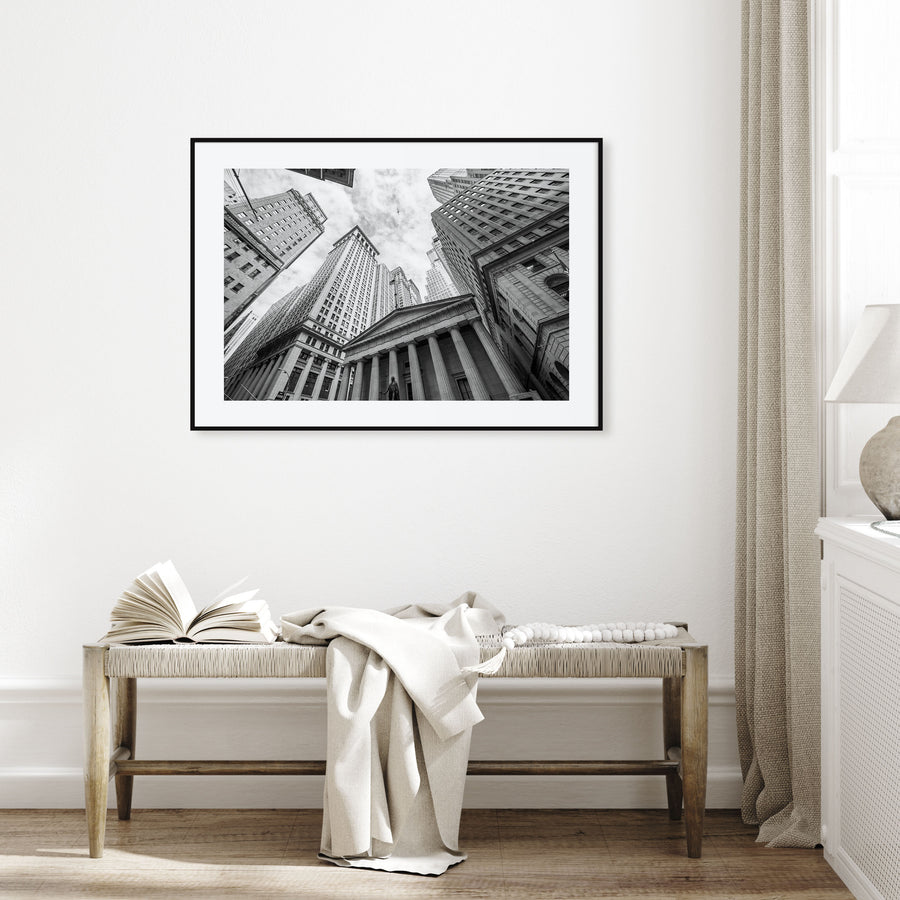 Wall Street Landscape B&W Poster