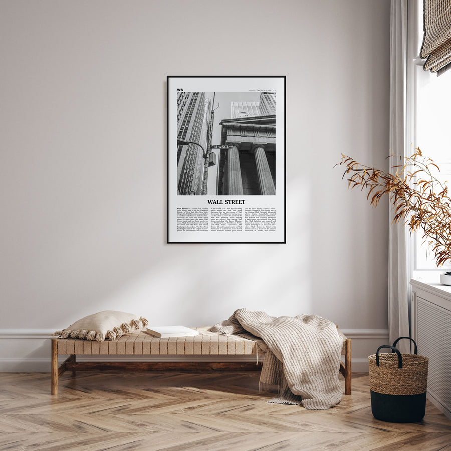 Wall Street Travel B&W Poster