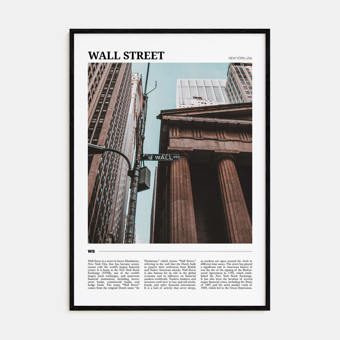 Wall Street Travel Color Poster