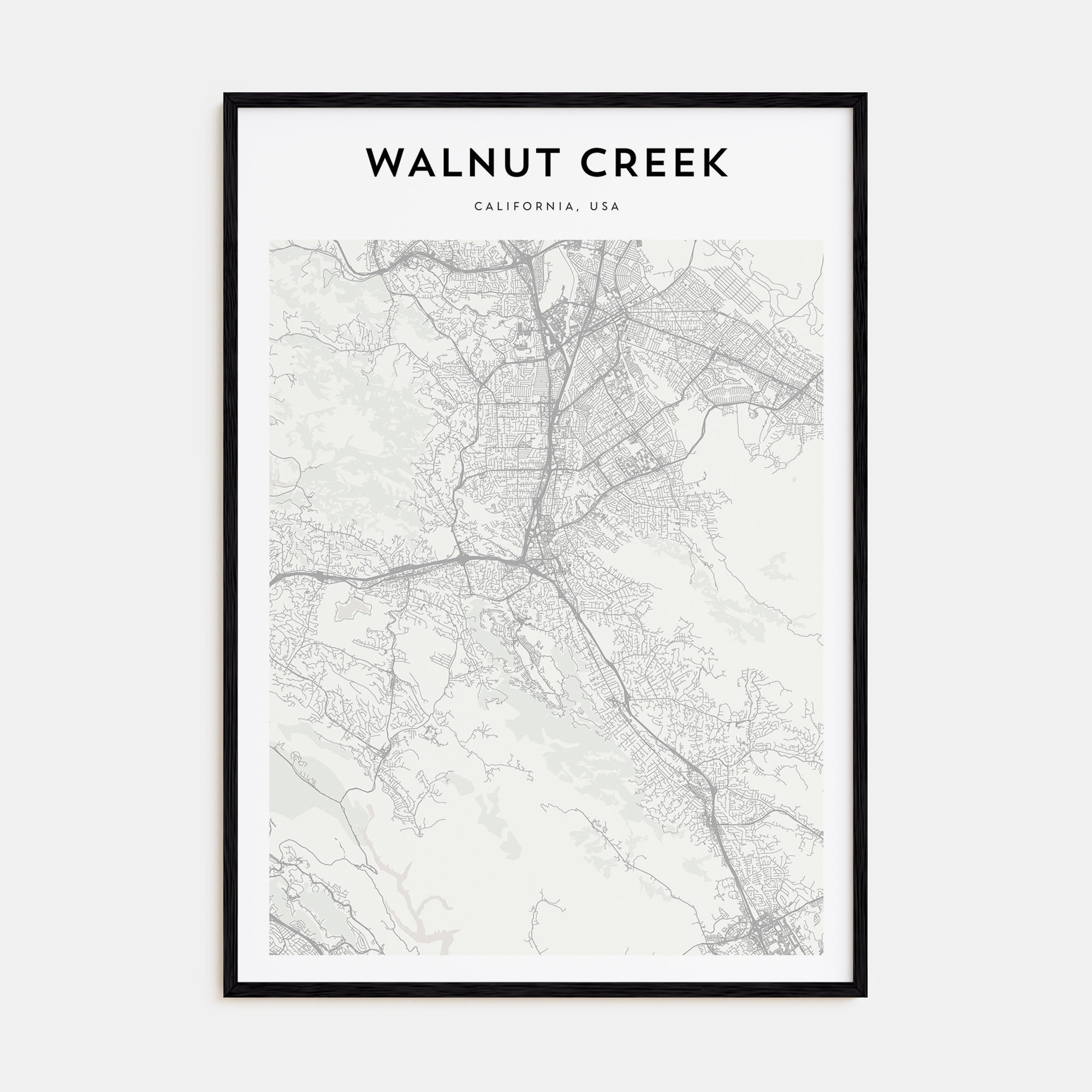 Walnut Creek Map Portrait Poster