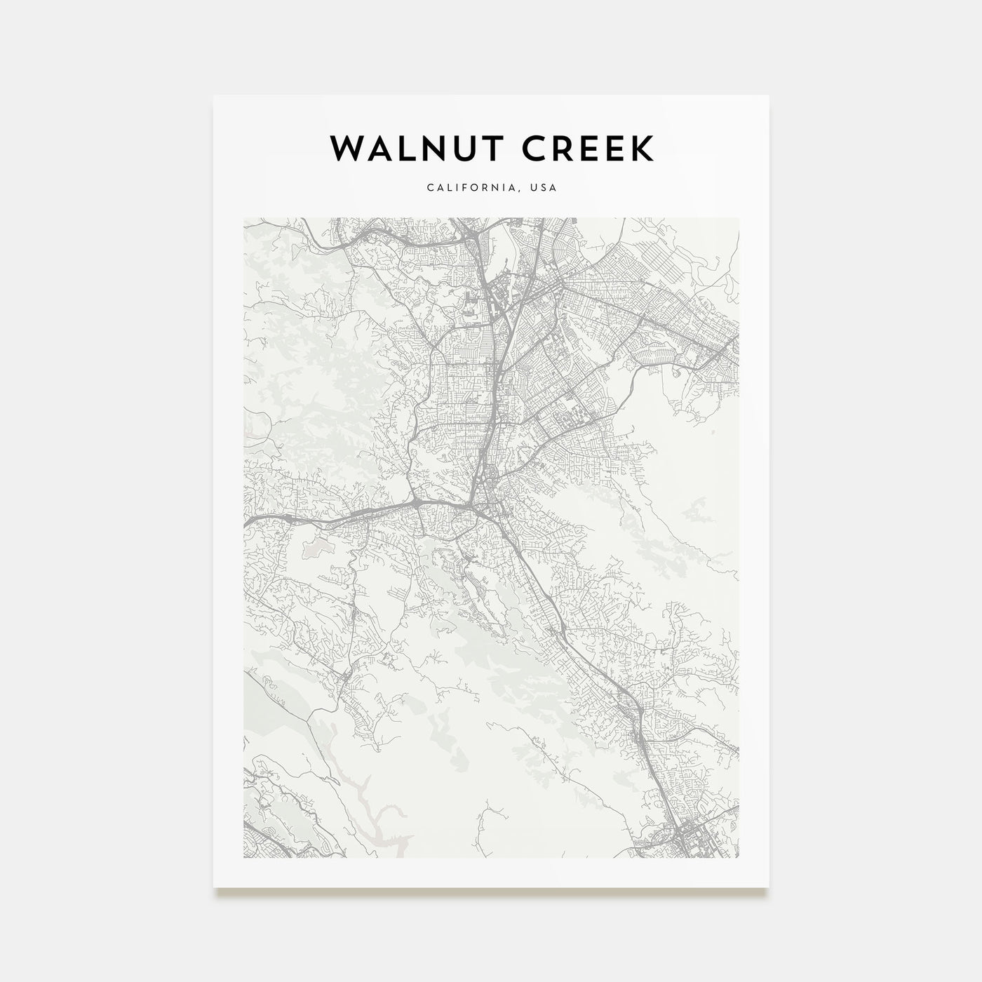 Walnut Creek Map Portrait Poster