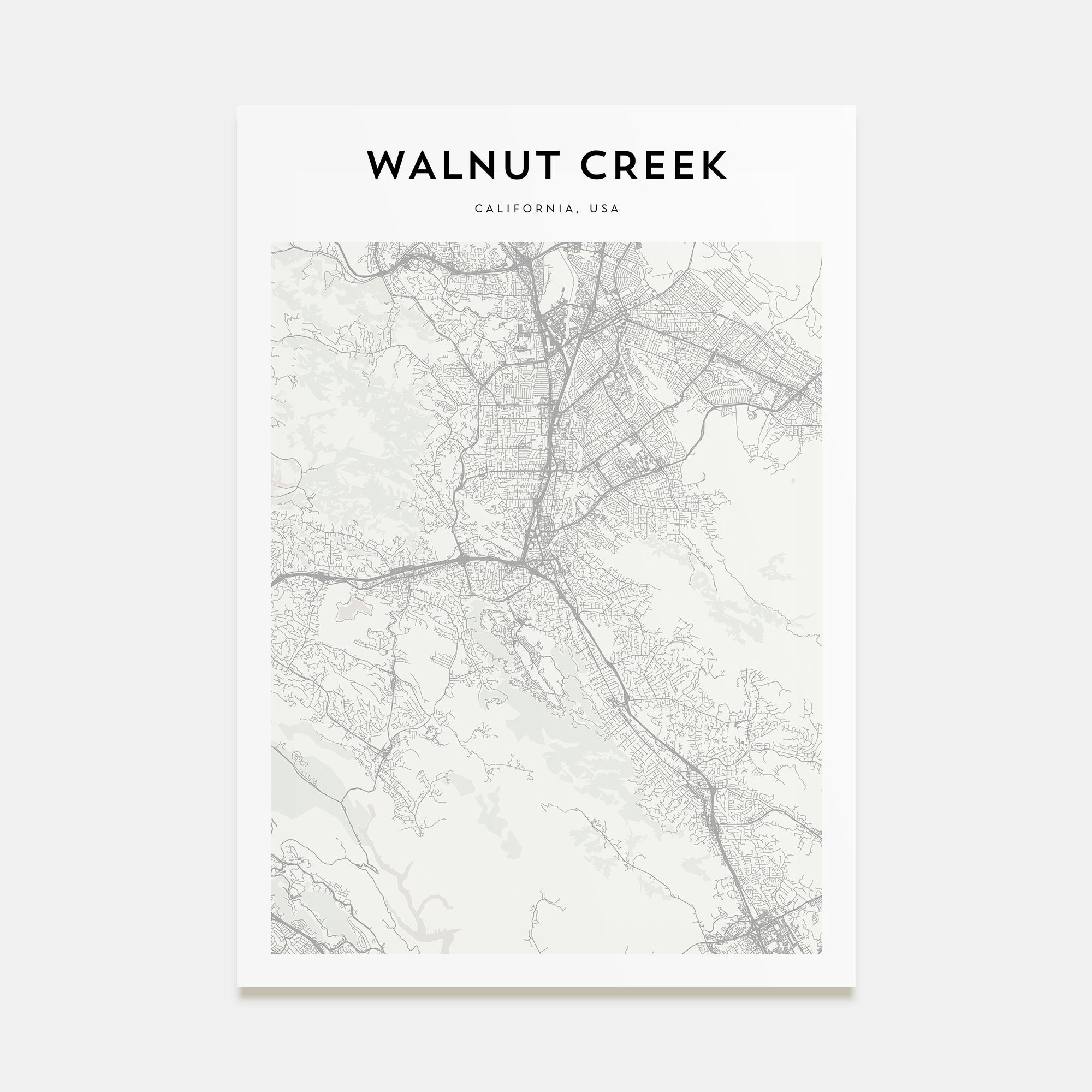 Walnut Creek Map Portrait Poster