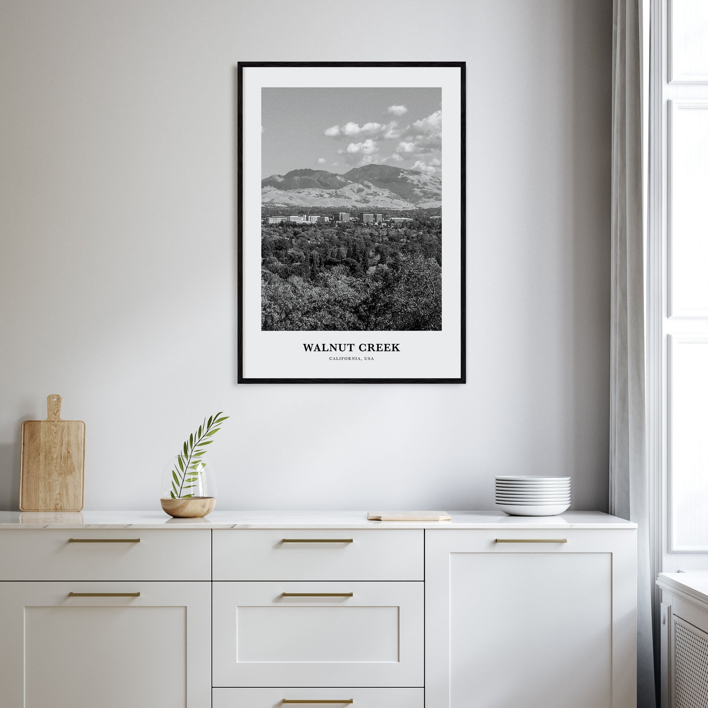 Walnut Creek Portrait B&W Poster