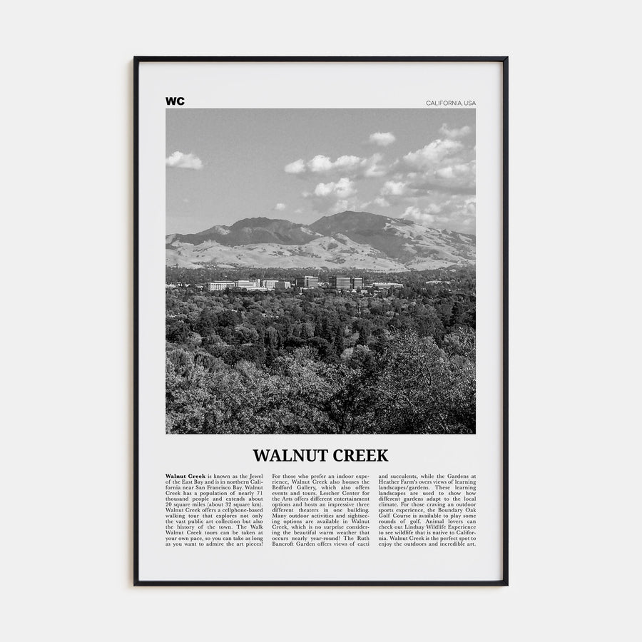 Walnut Creek Travel B&W Poster