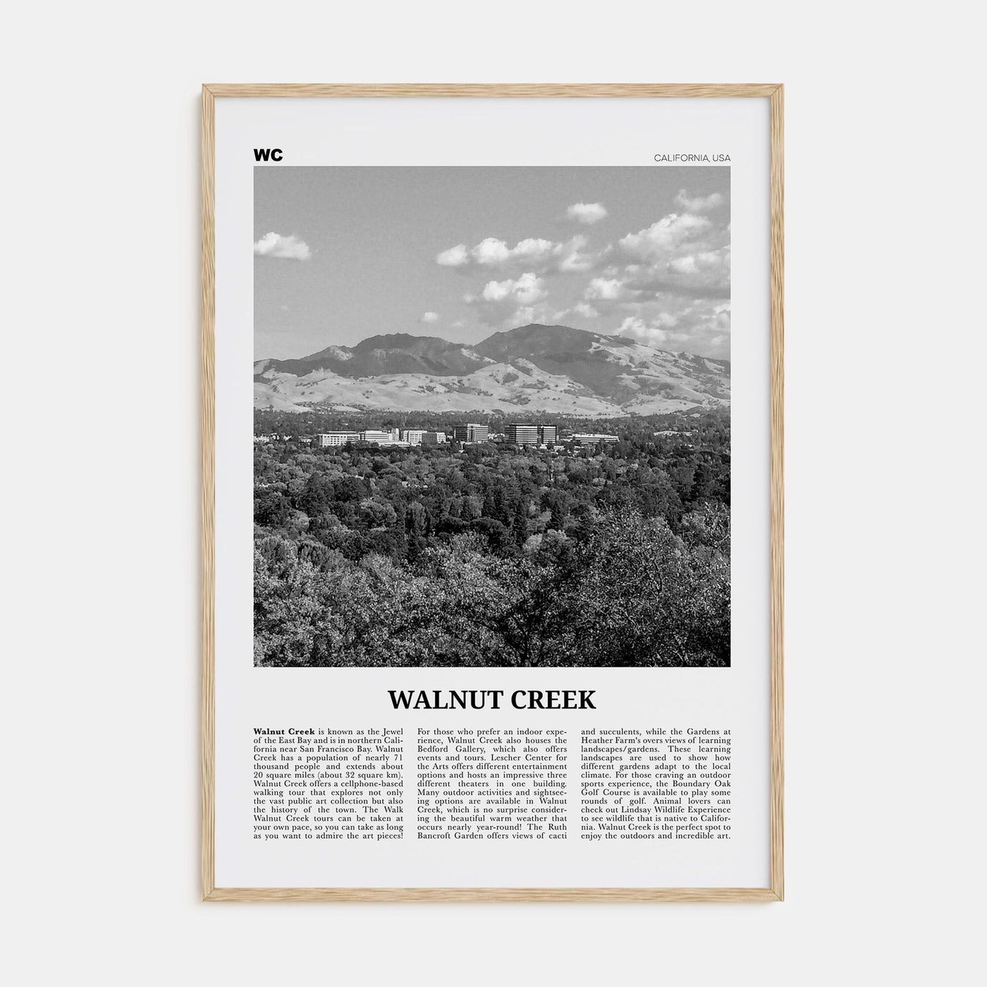 Walnut Creek Travel B&W Poster