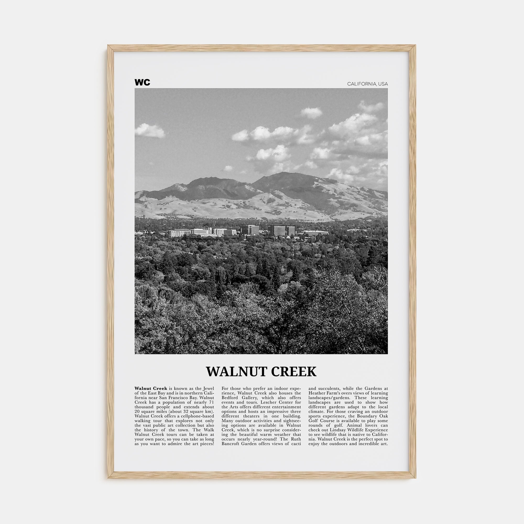 Walnut Creek Travel B&W Poster