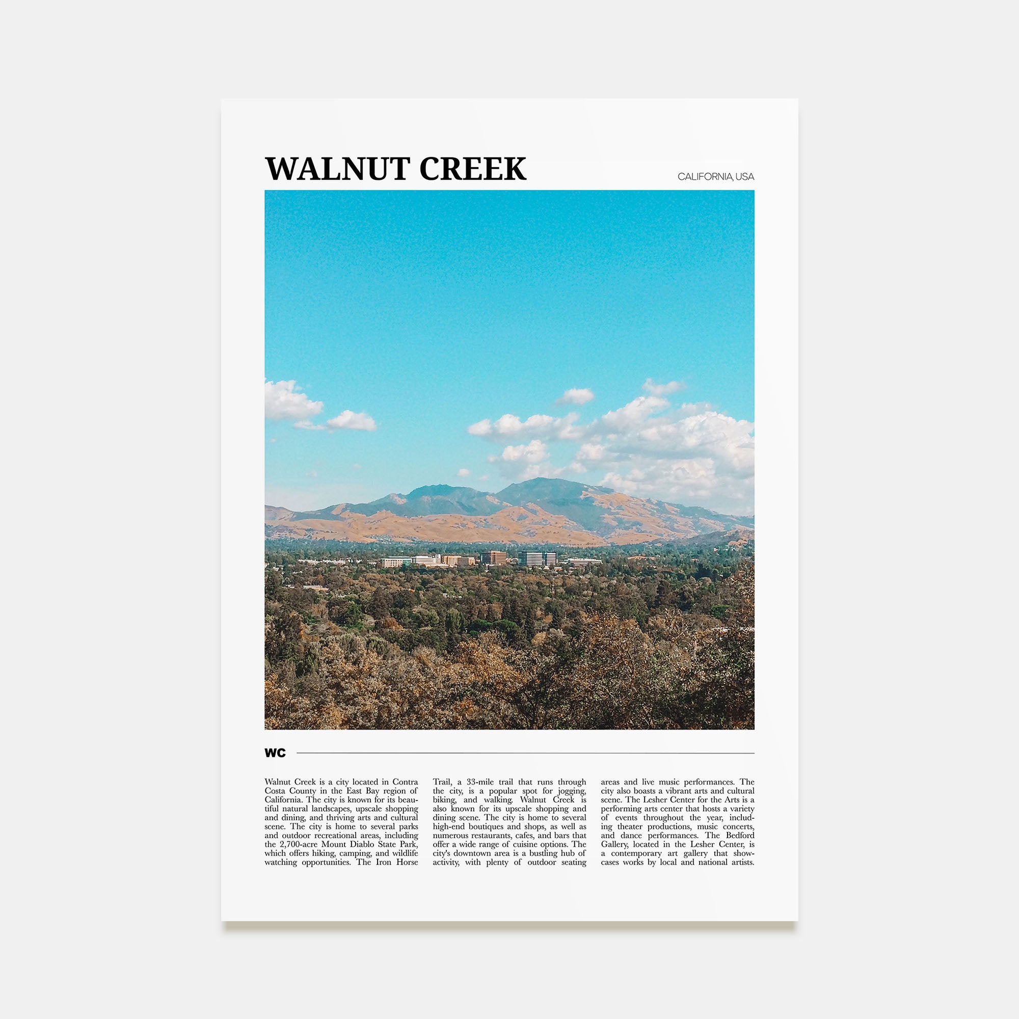 Walnut Creek Travel Color Poster