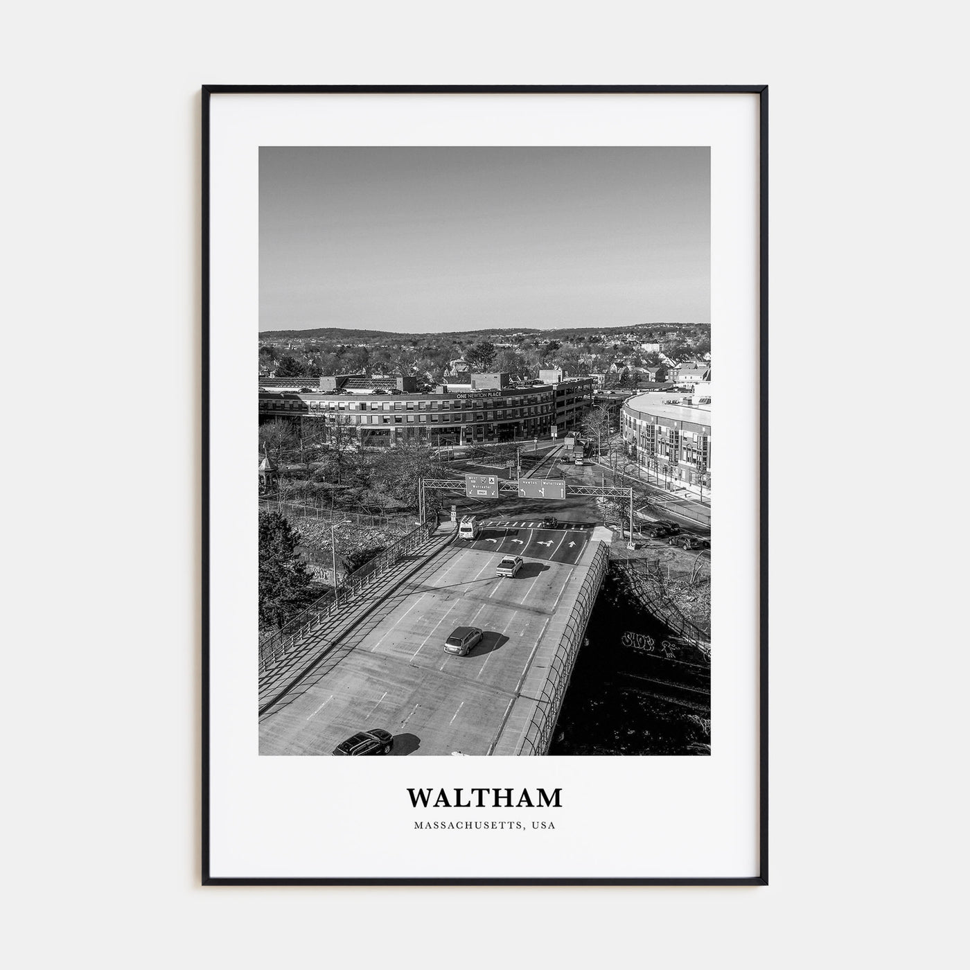 Waltham Portrait B&W Poster
