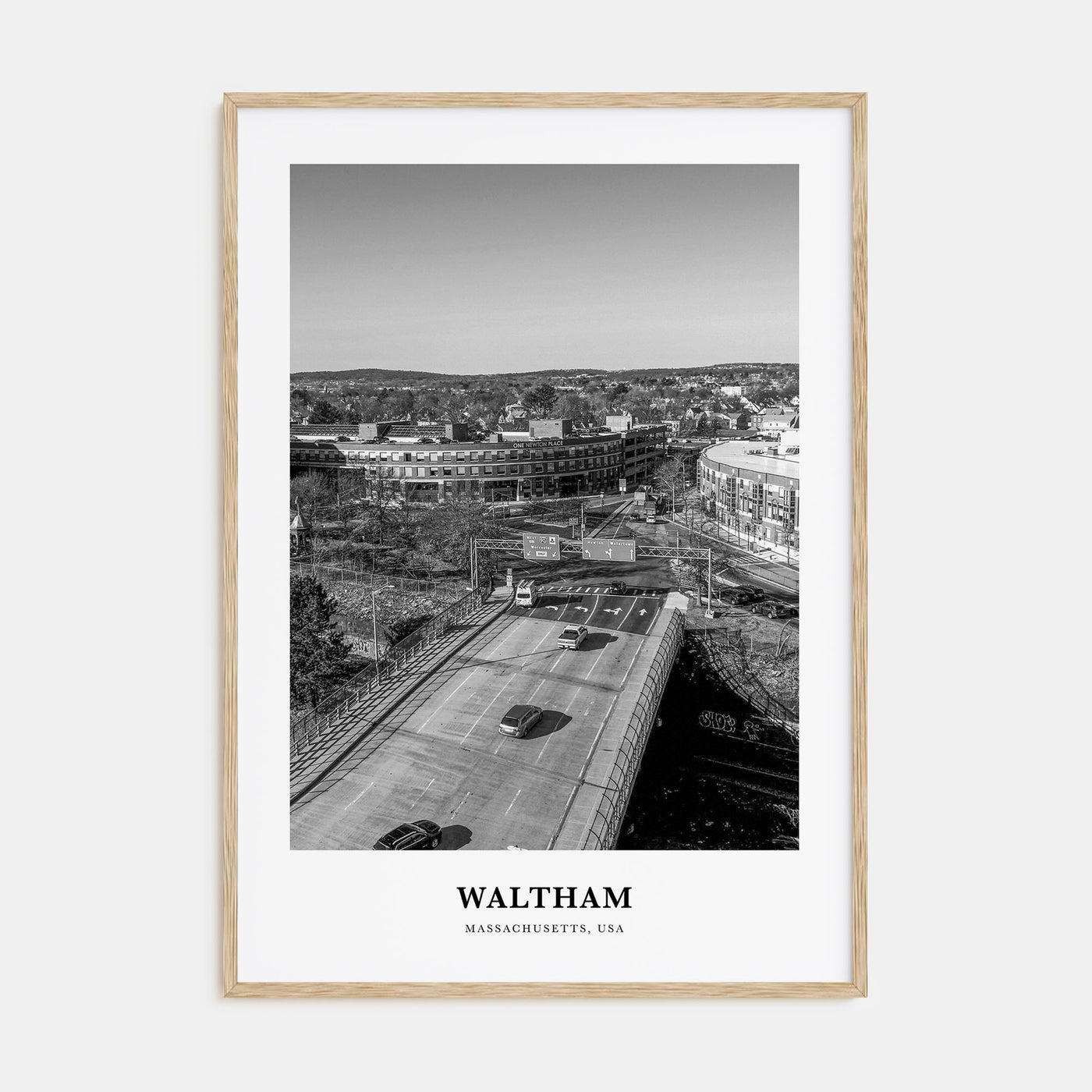 Waltham Portrait B&W Poster