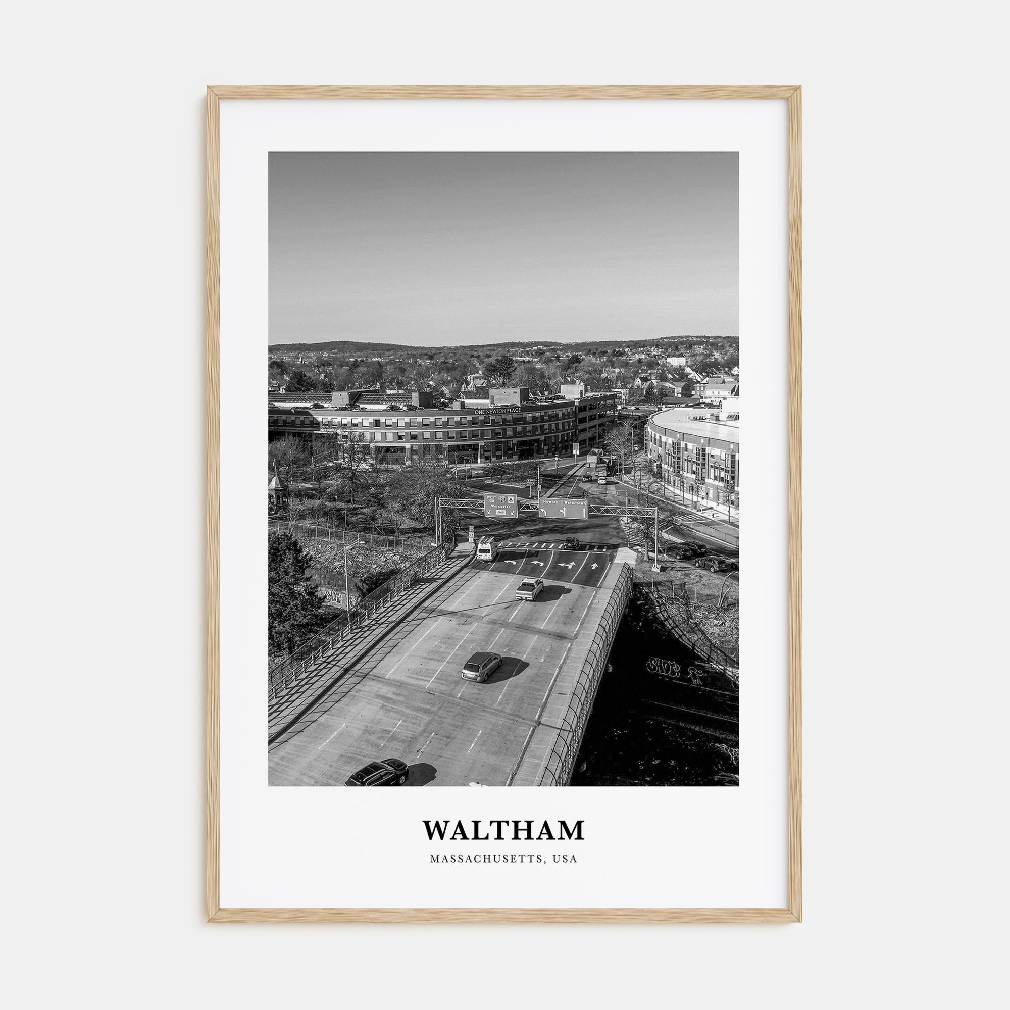 Waltham Portrait B&W Poster