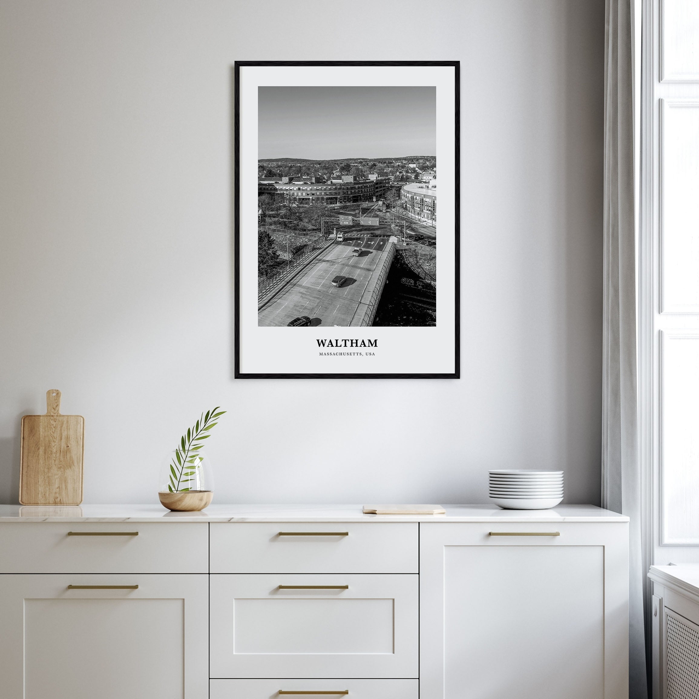 Waltham Portrait B&W Poster