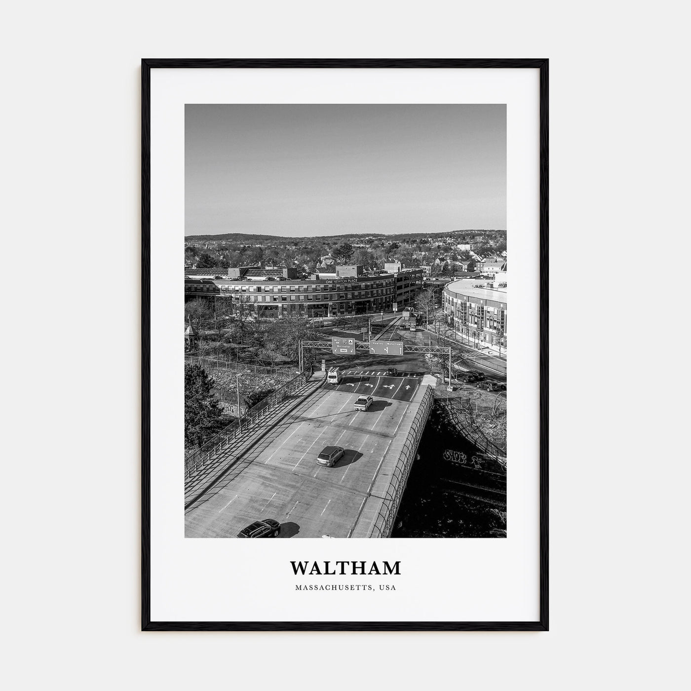 Waltham Portrait B&W Poster
