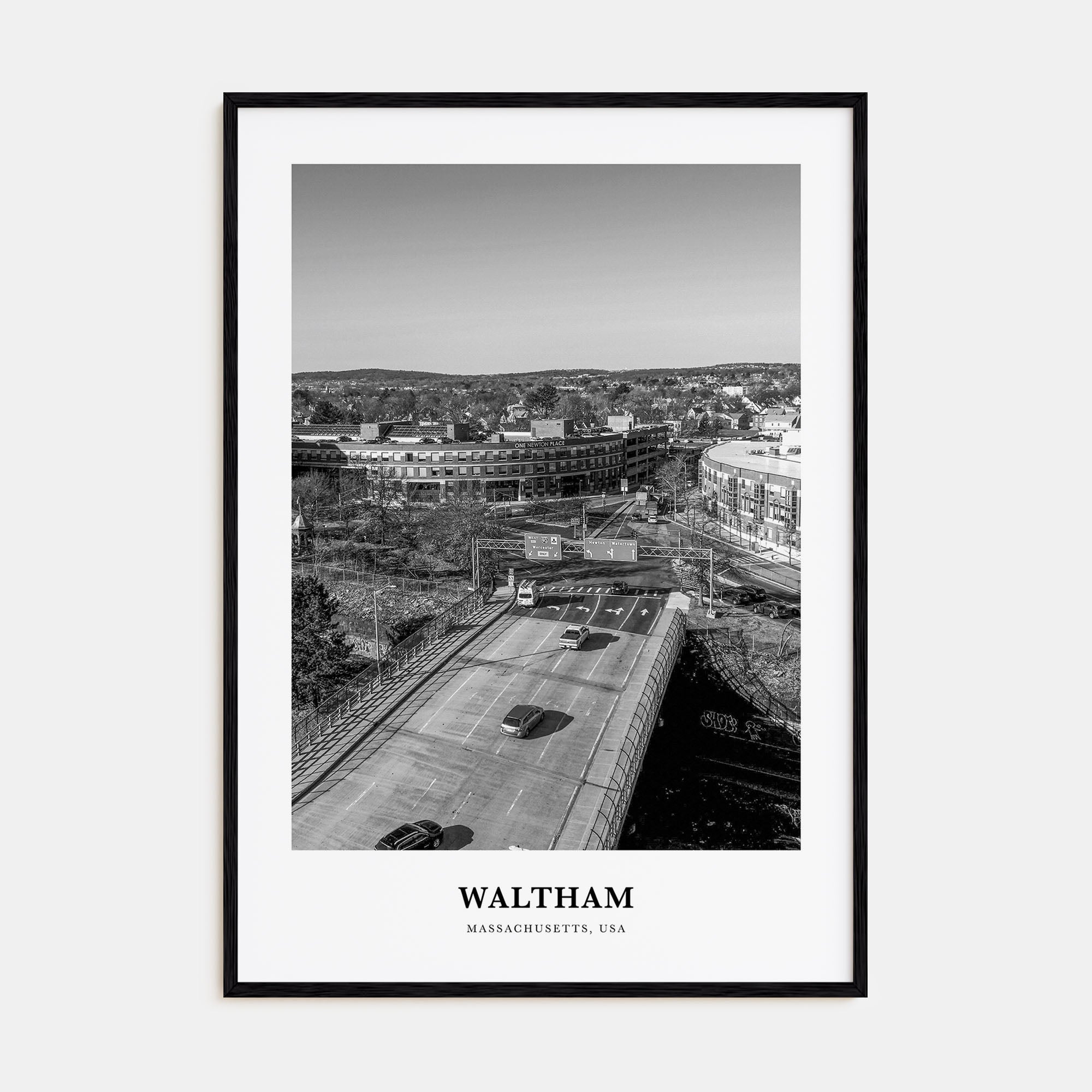 Waltham Portrait B&W Poster