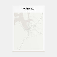 Wānaka Map Portrait Poster