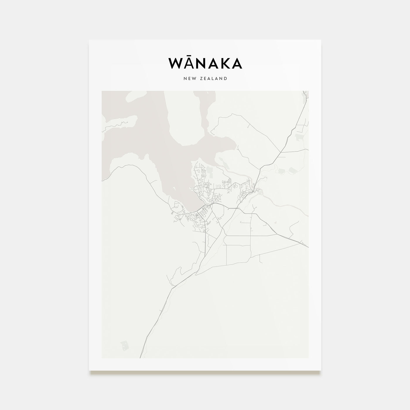 Wānaka Map Portrait Poster