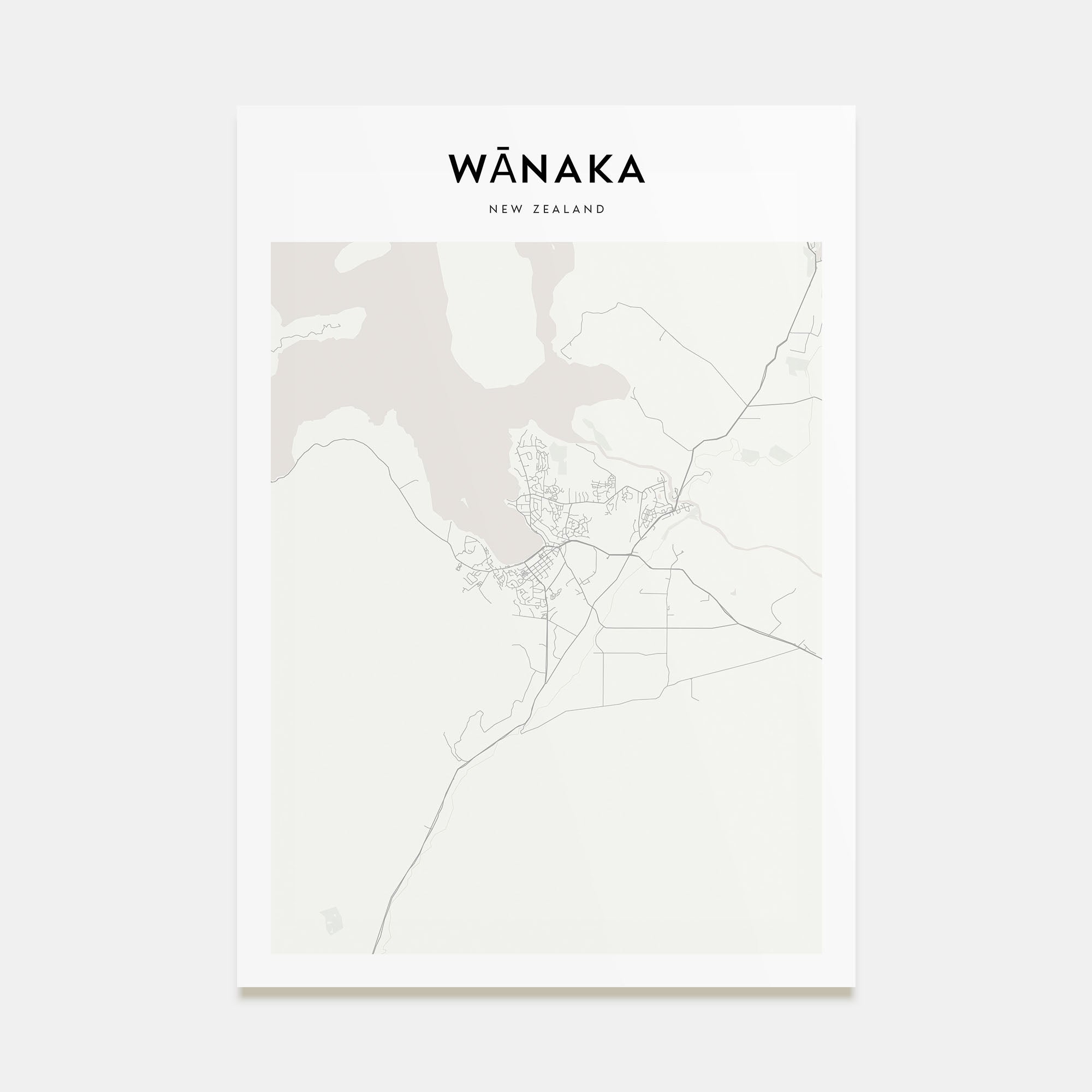 Wānaka Map Portrait Poster