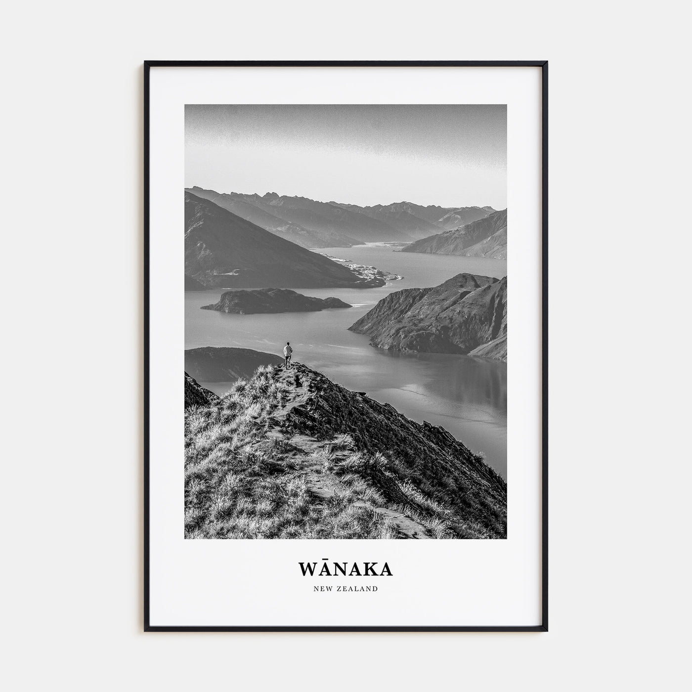 Wānaka Portrait B&W Poster