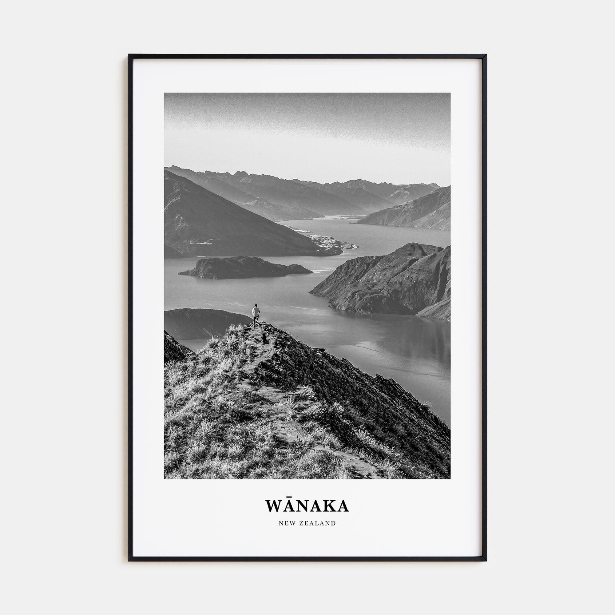 Wānaka Portrait B&W Poster
