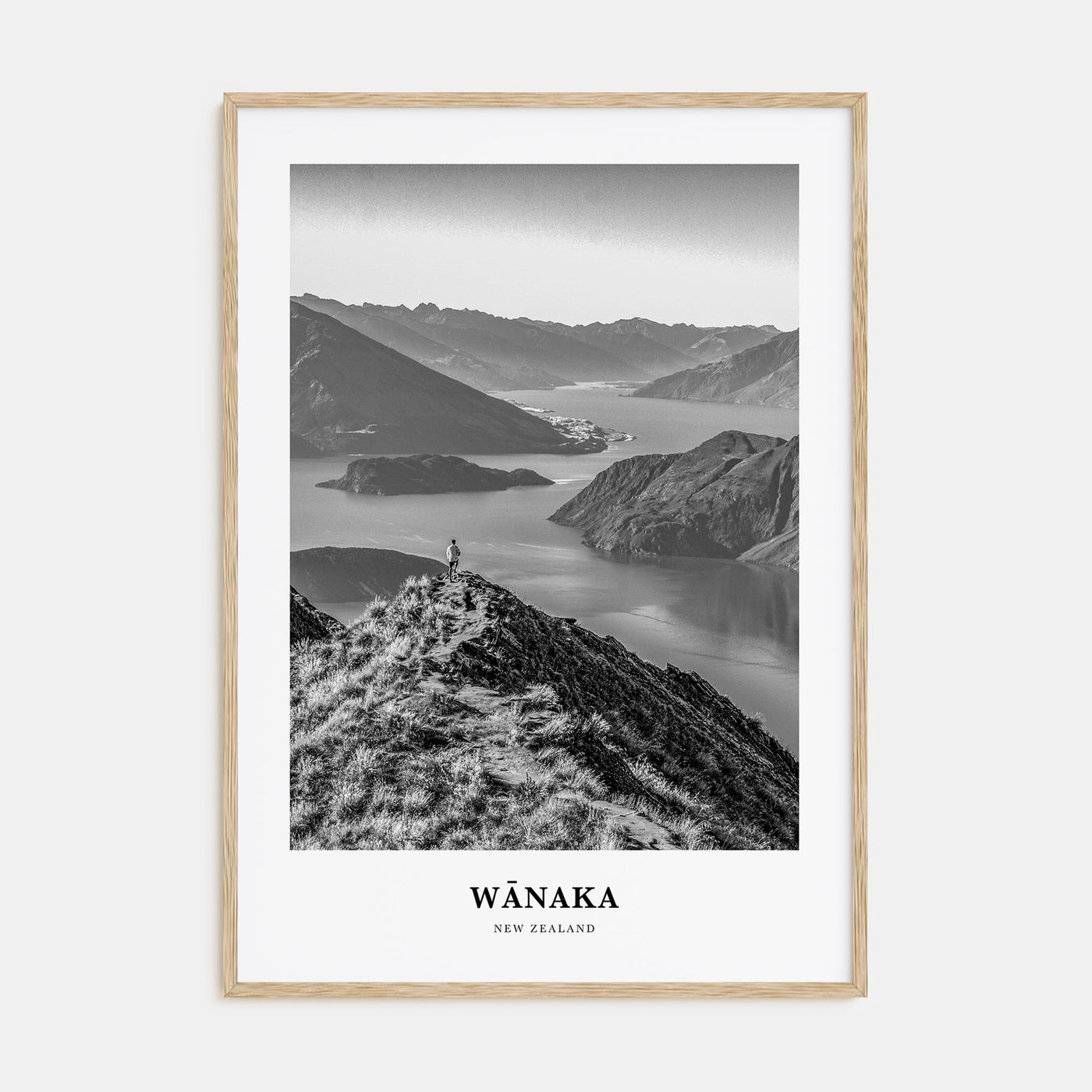Wānaka Portrait B&W Poster
