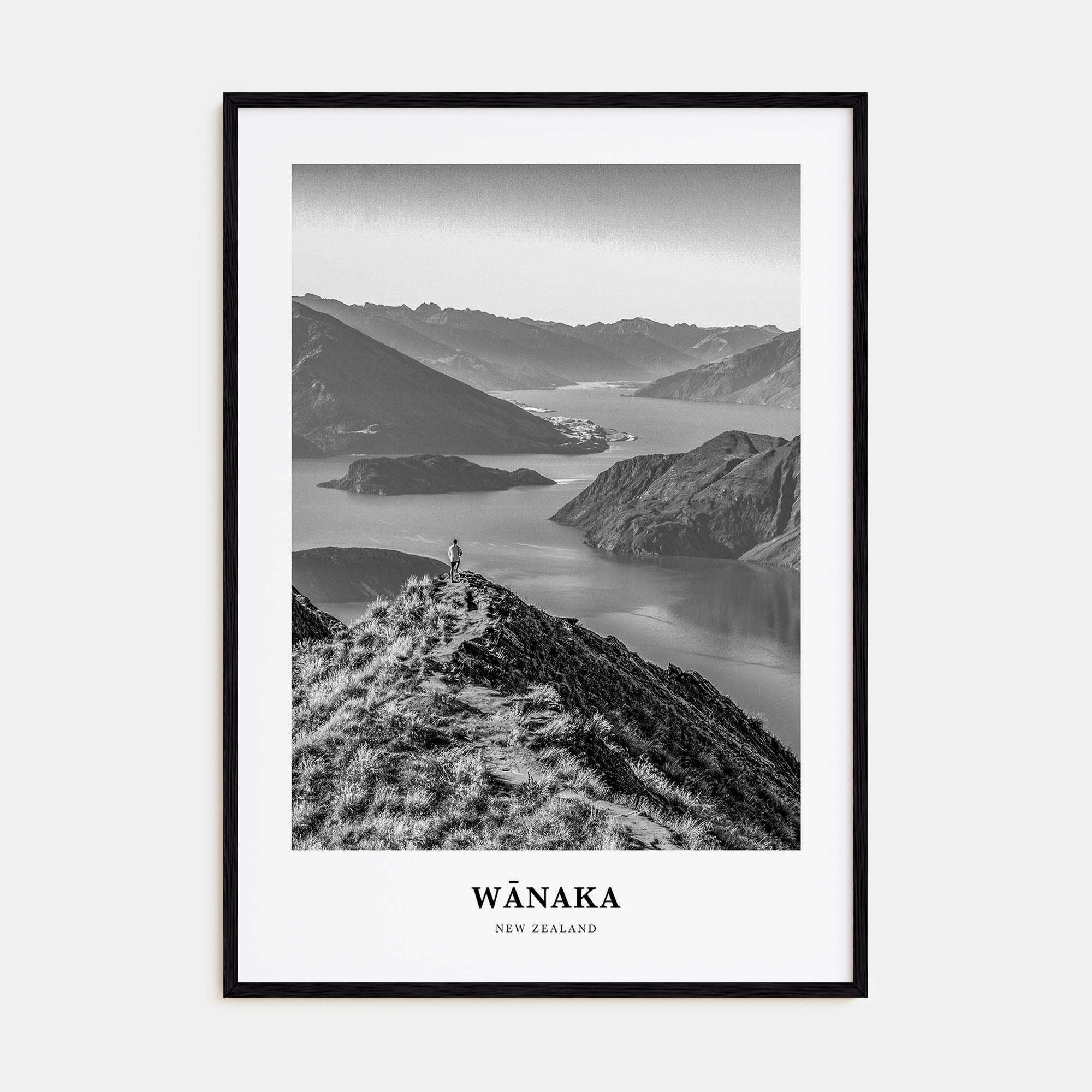 Wānaka Portrait B&W Poster