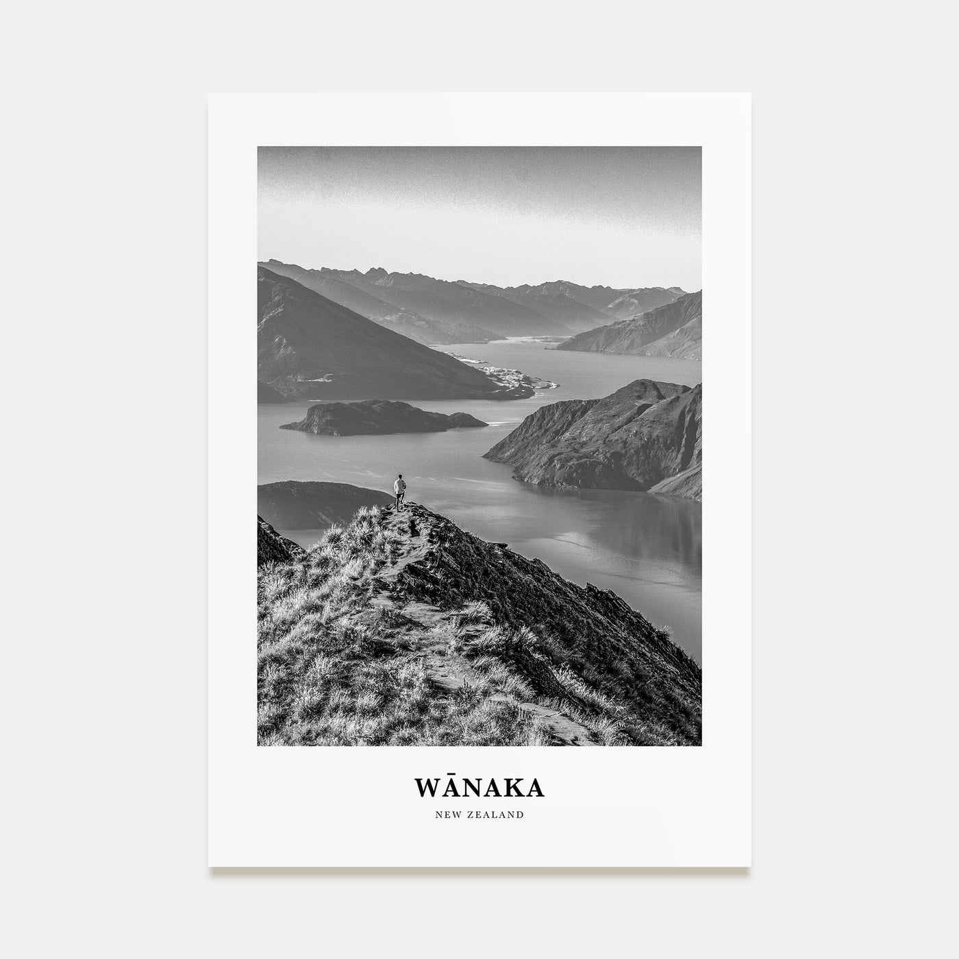 Wānaka Portrait B&W Poster