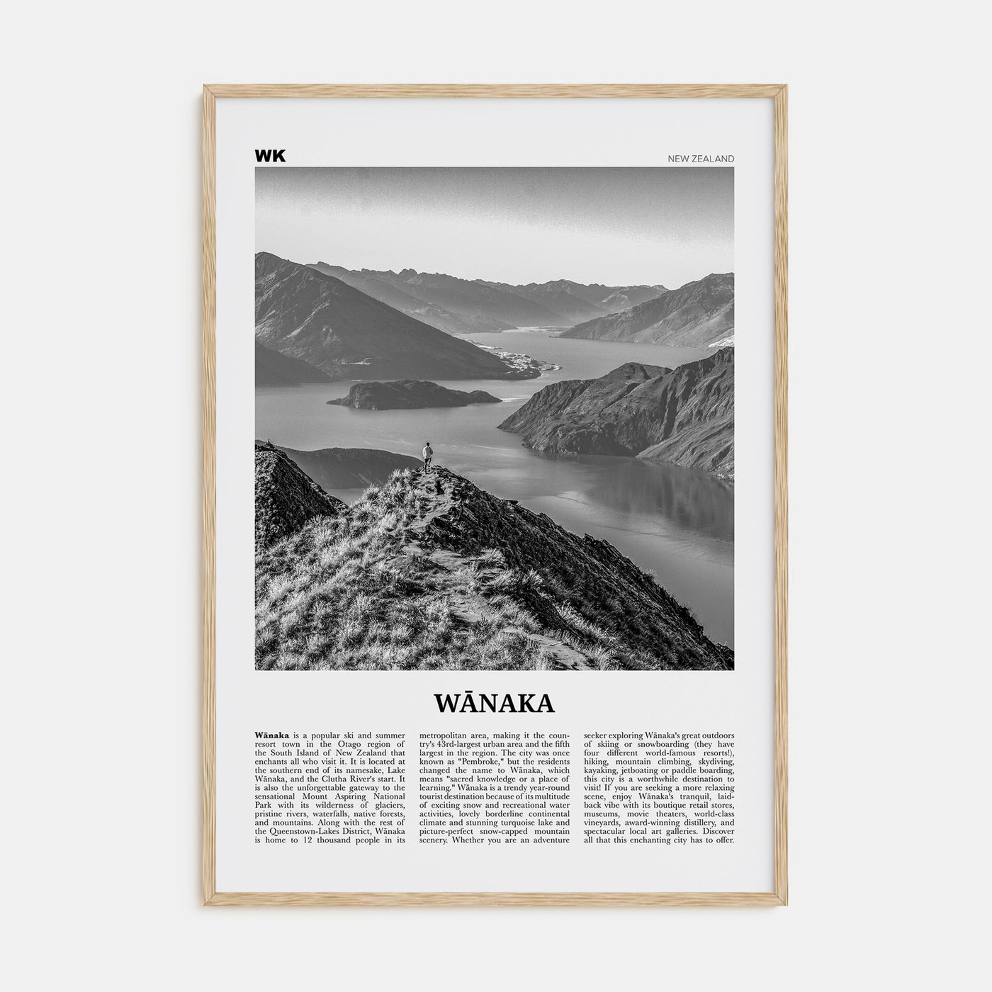 Wānaka Travel B&W Poster