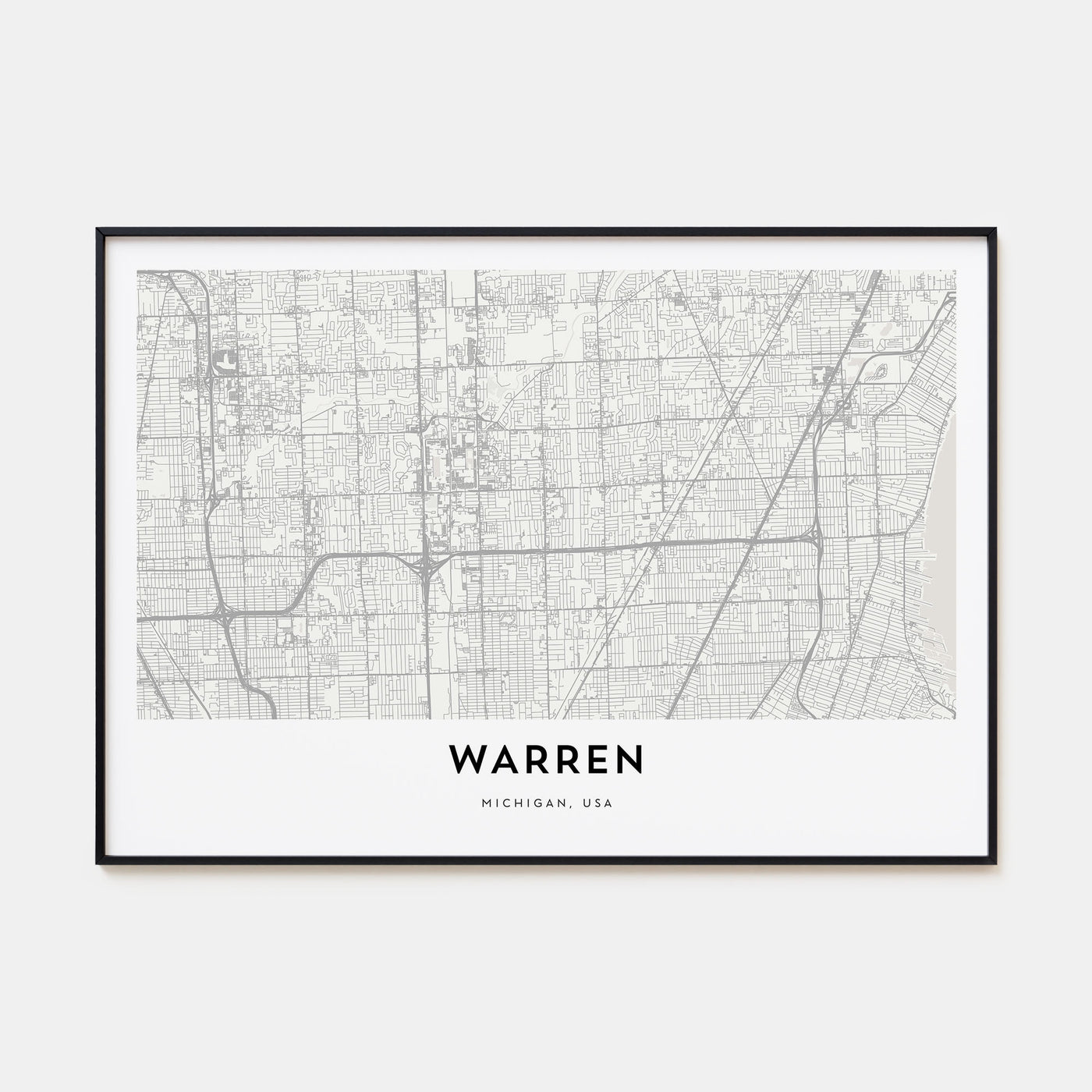 Warren Map Landscape Poster