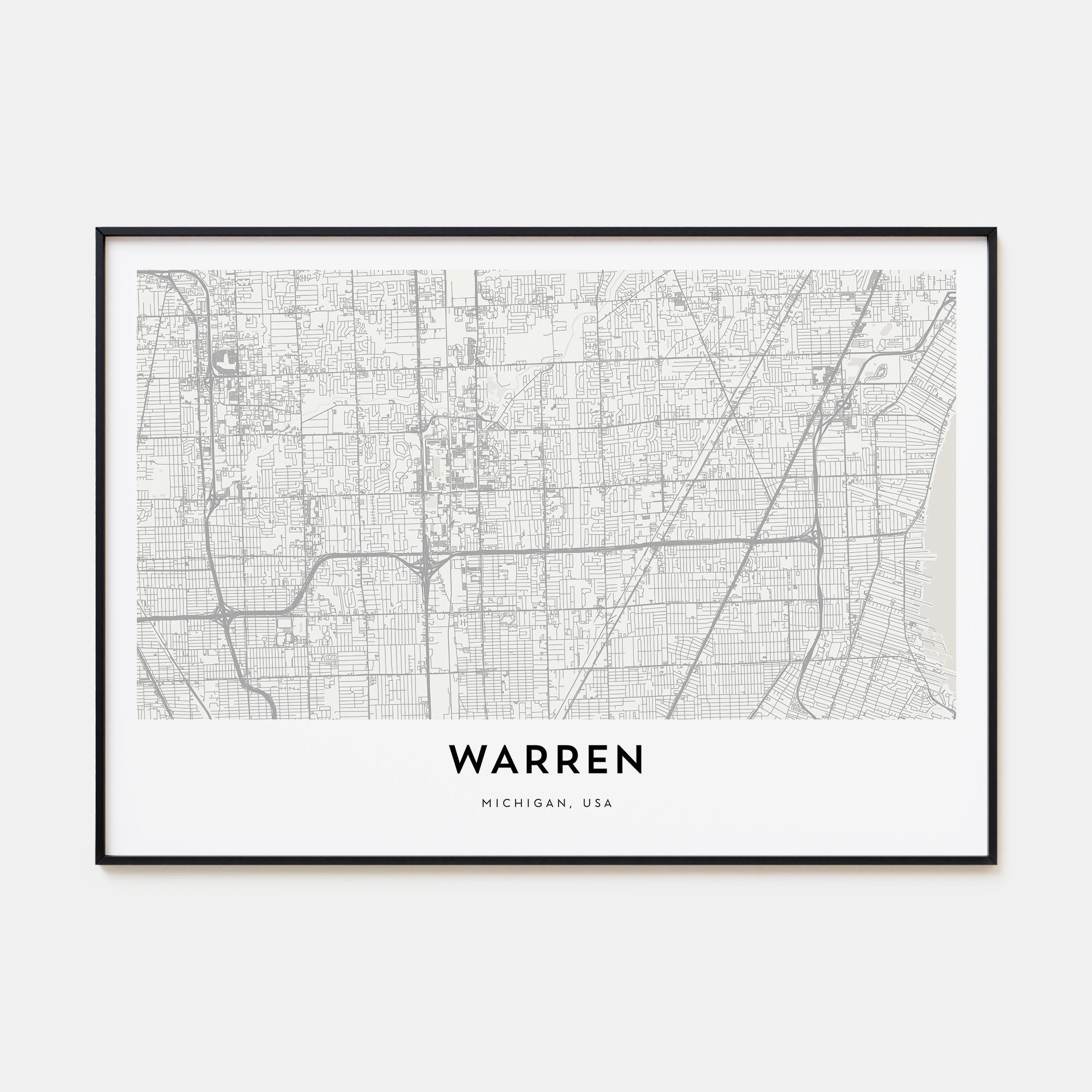 Warren Map Landscape Poster