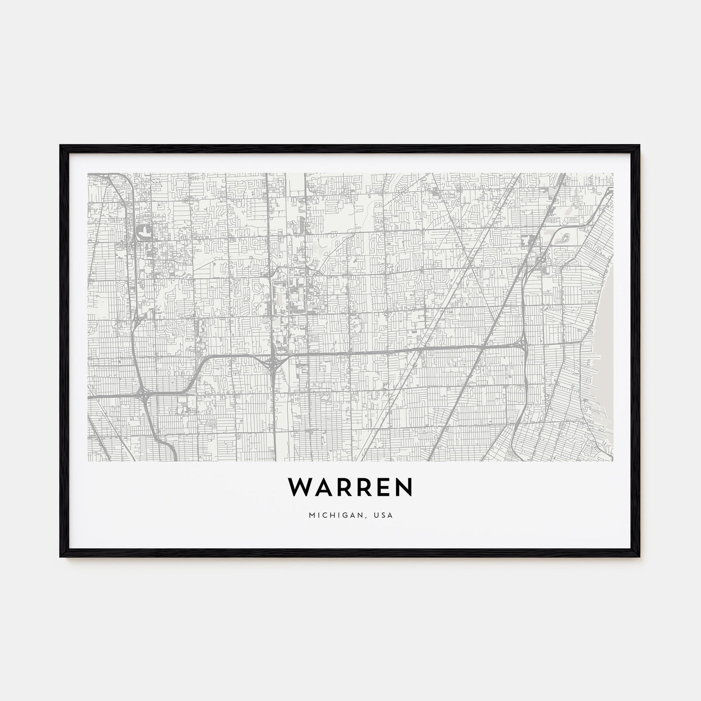 Warren Map Landscape Poster