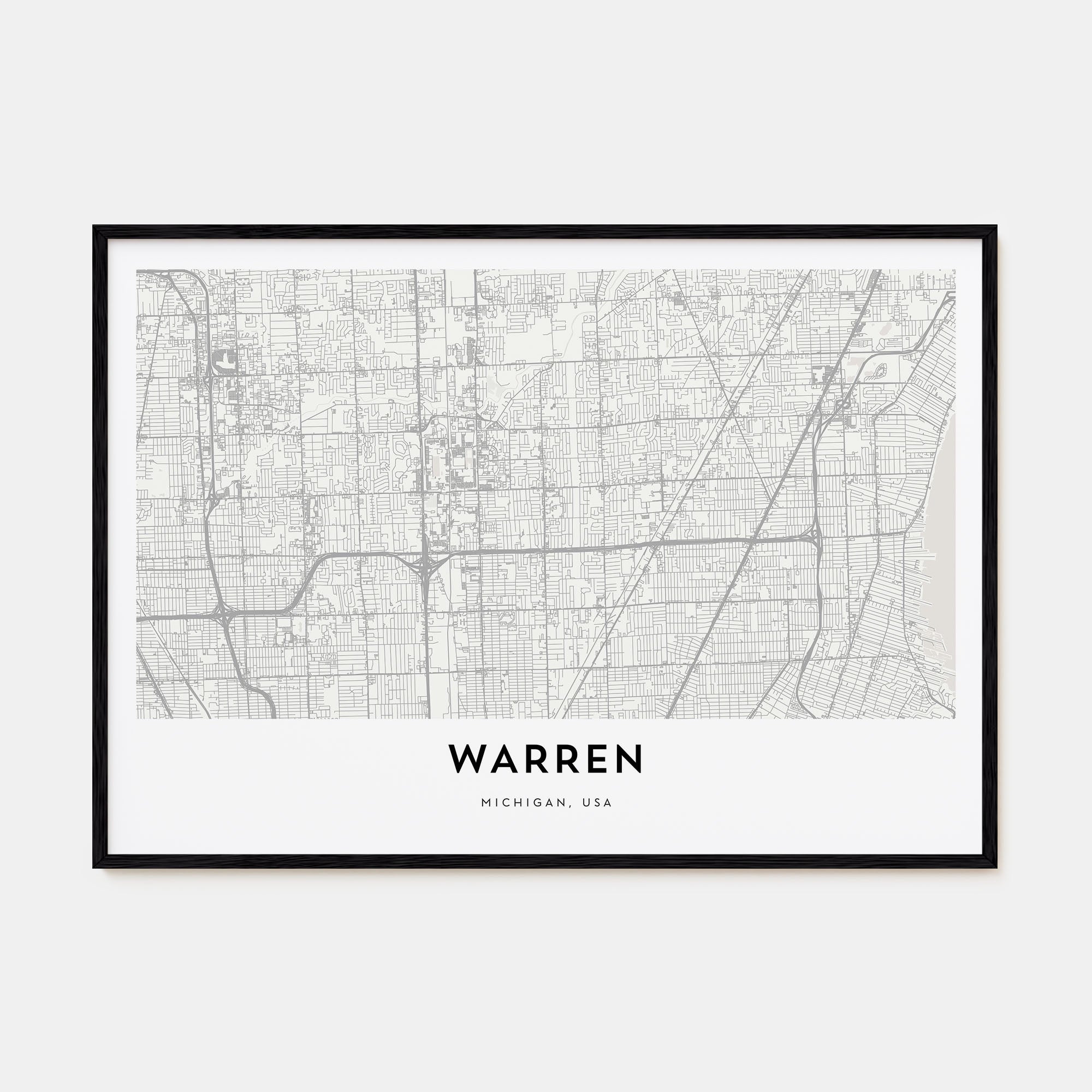 Warren Map Landscape Poster