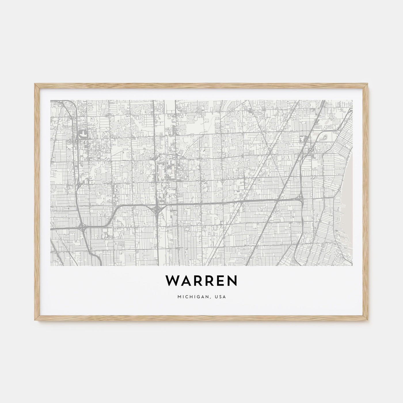 Warren Map Landscape Poster