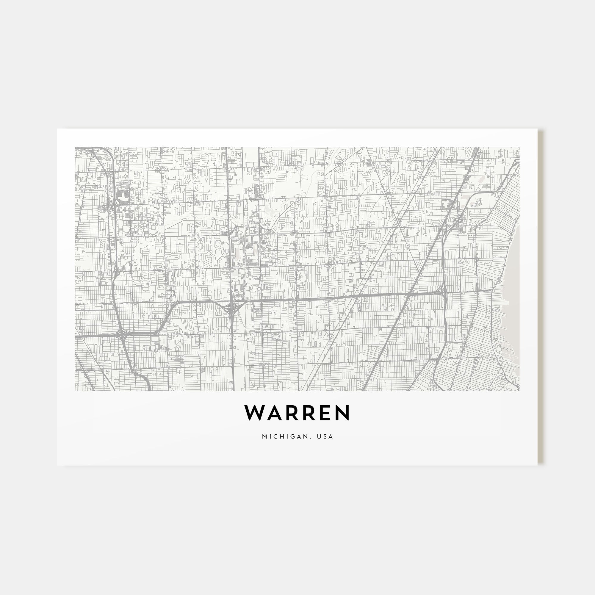 Warren Map Landscape Poster