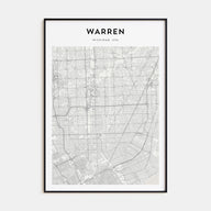 Warren Map Portrait Poster
