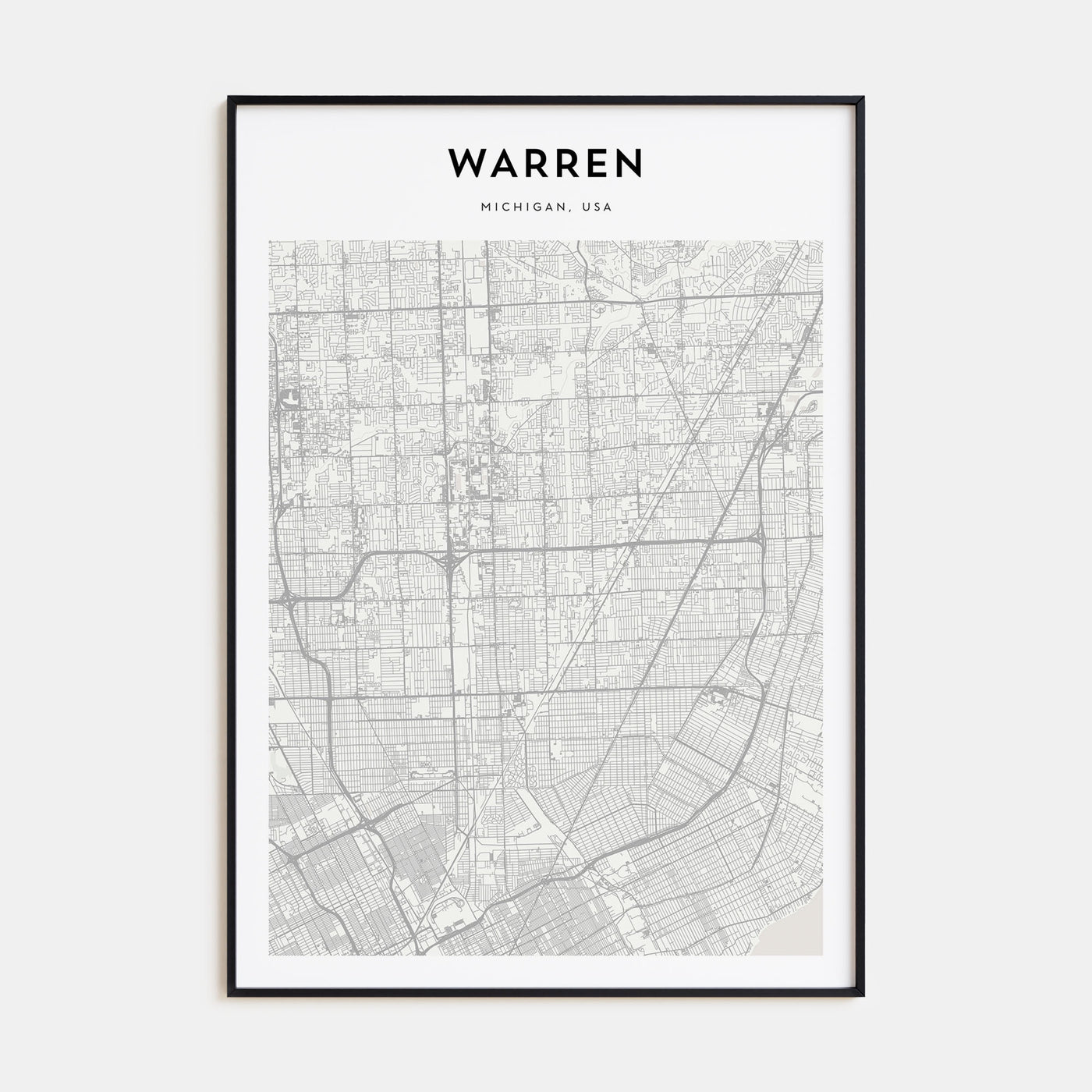 Warren Map Portrait Poster